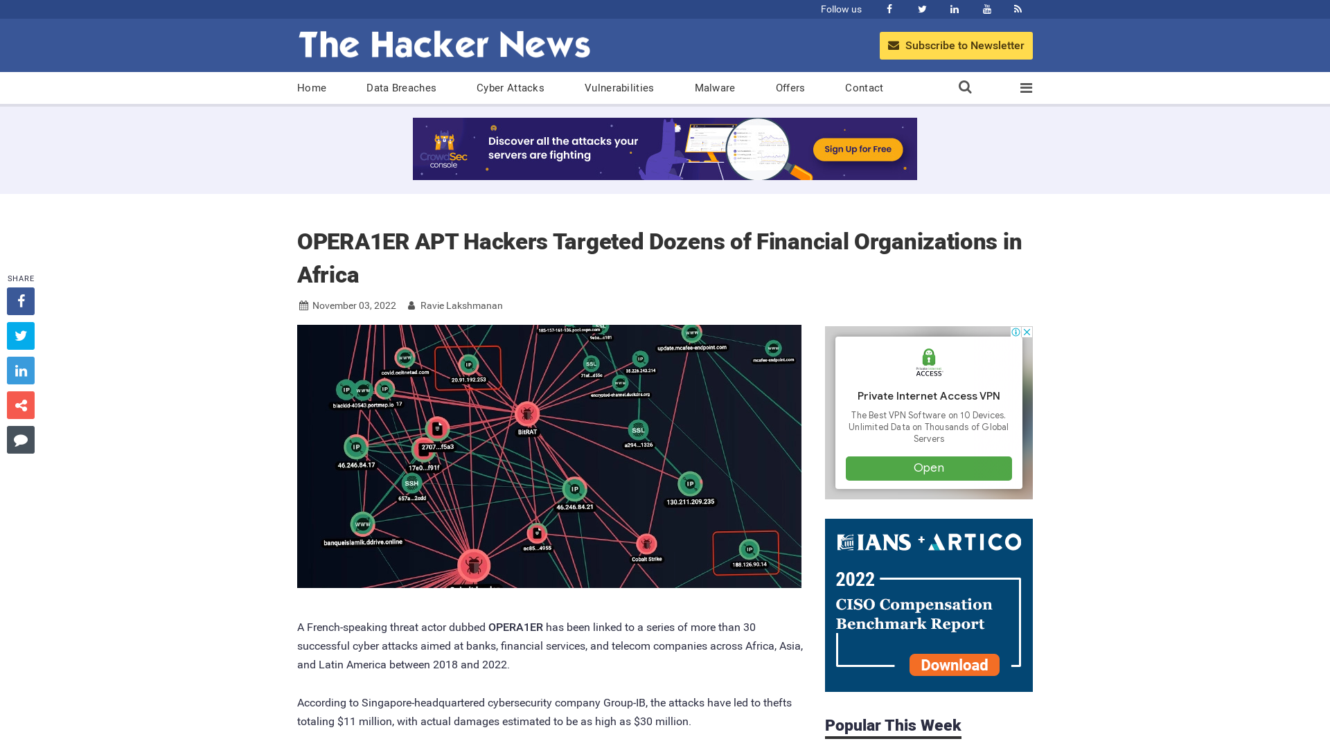 OPERA1ER APT Hackers Targeted Dozens of Financial Organizations in Africa