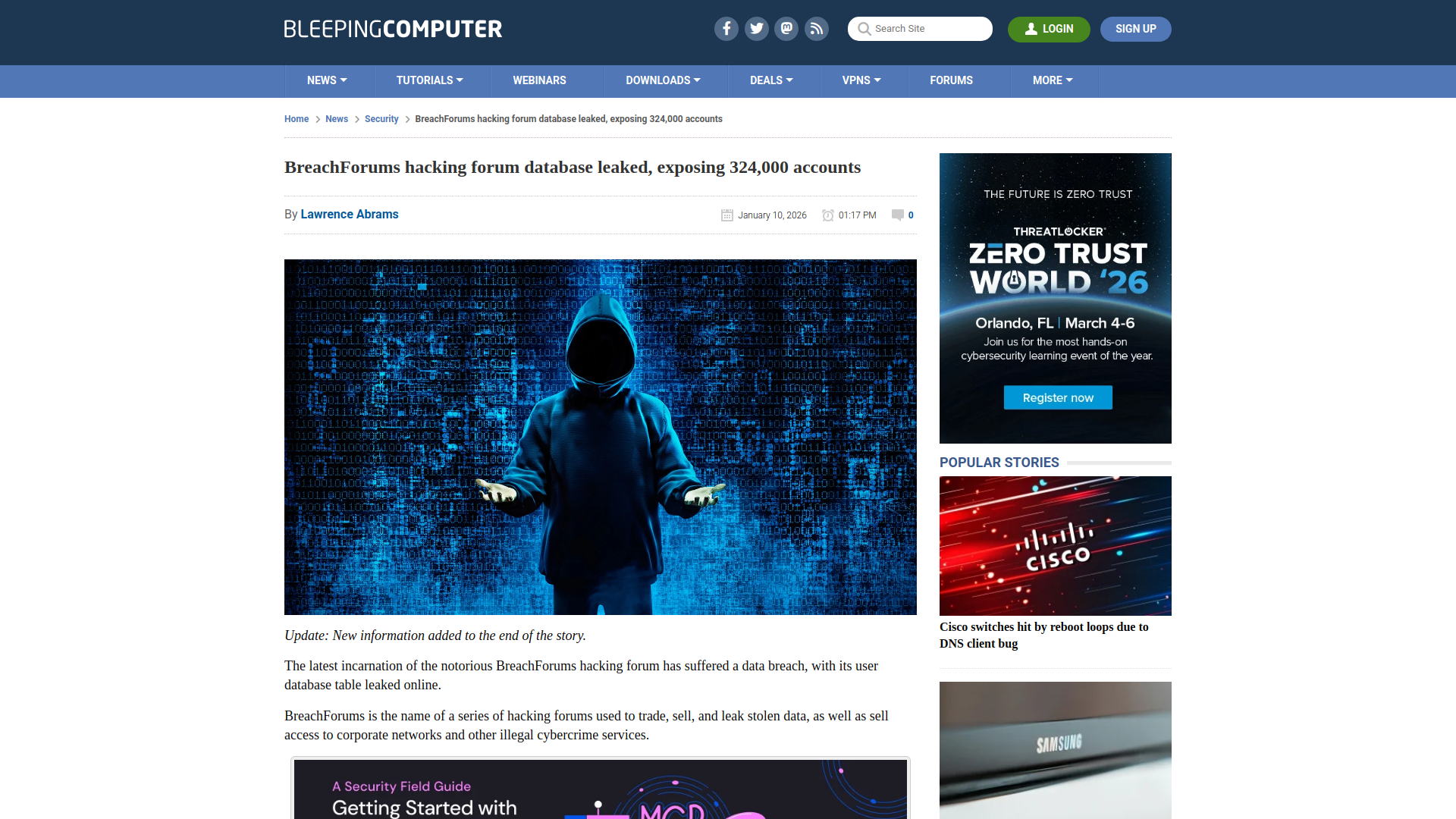 BreachForums hacking forum database leaked, exposing 324,000 accounts