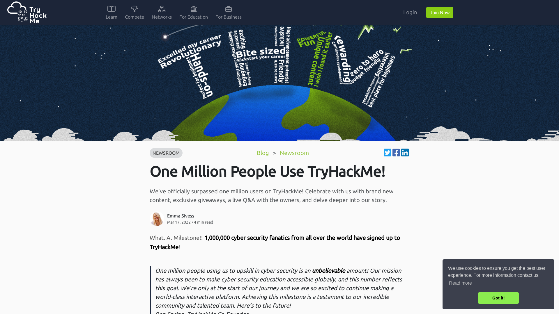 TryHackMe | One Million People Use TryHackMe!