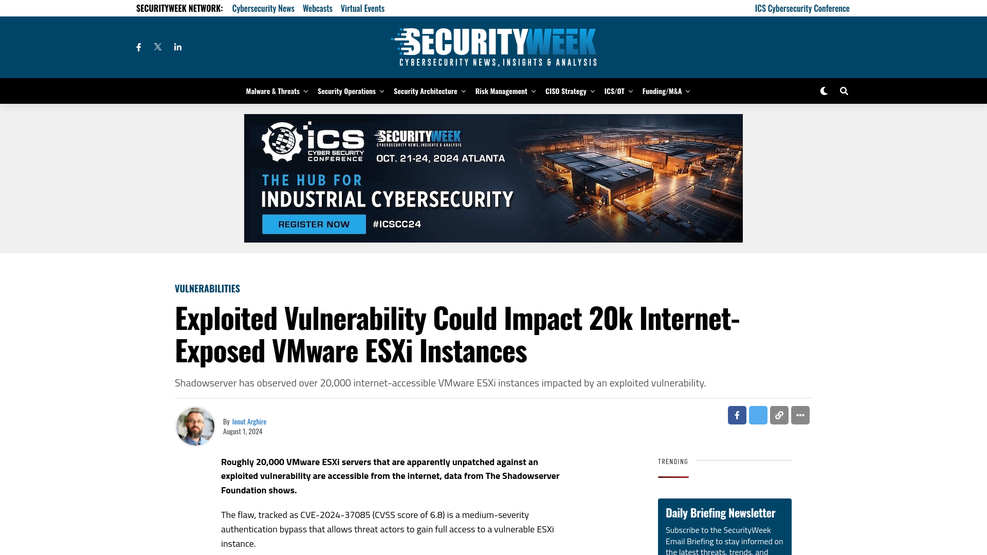 Exploited Vulnerability Could Impact 20k Internet-Exposed VMware ESXi Instances - SecurityWeek