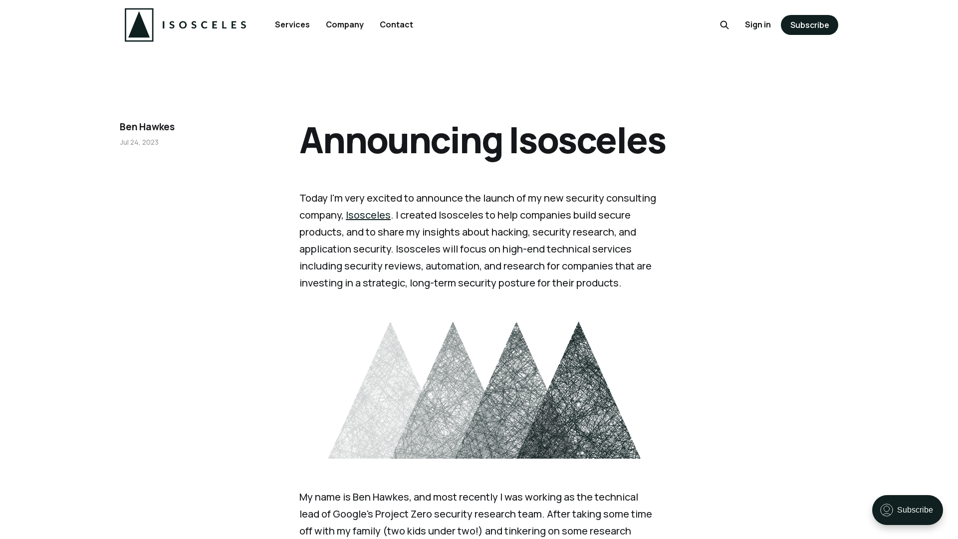 Announcing Isosceles