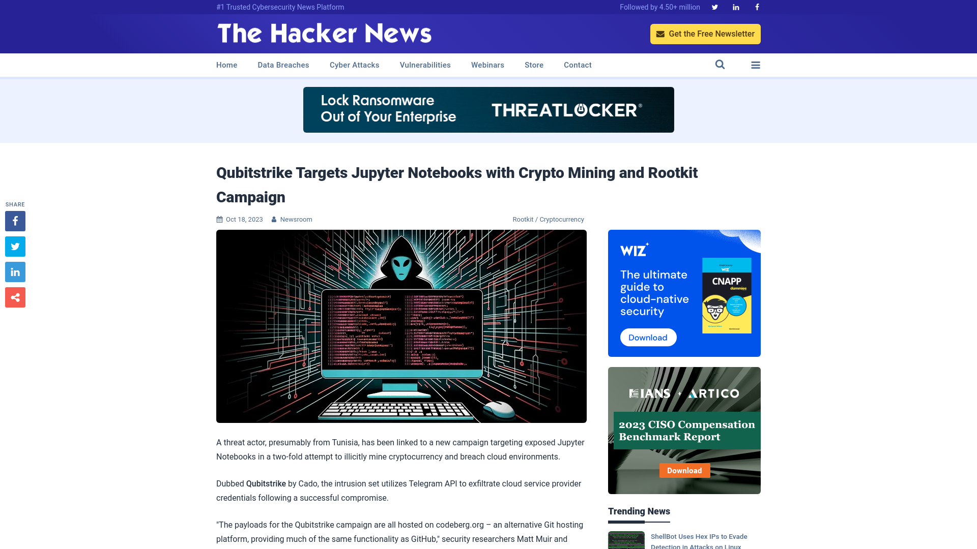 Qubitstrike Targets Jupyter Notebooks with Crypto Mining and Rootkit Campaign