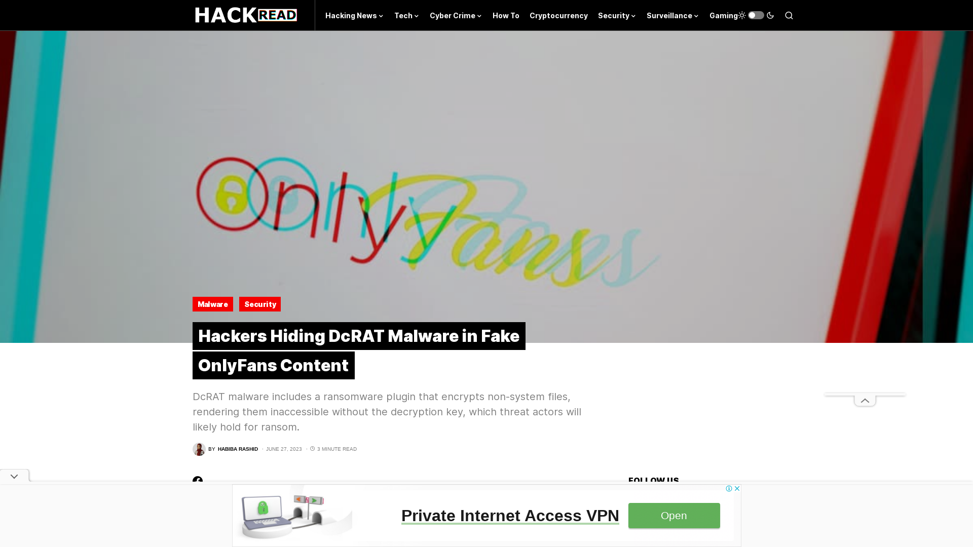 Hackers Hiding DcRAT Malware in Fake OnlyFans Content