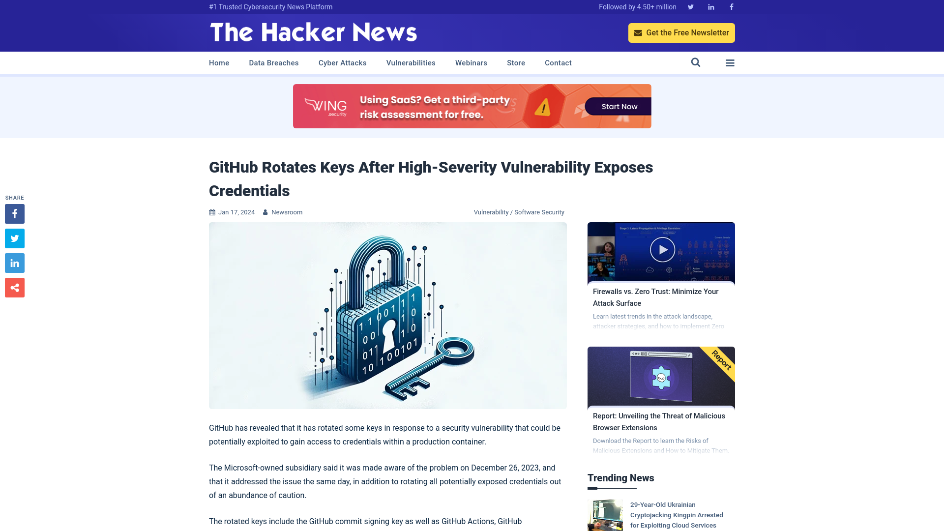 GitHub Rotates Keys After High-Severity Vulnerability Exposes Credentials