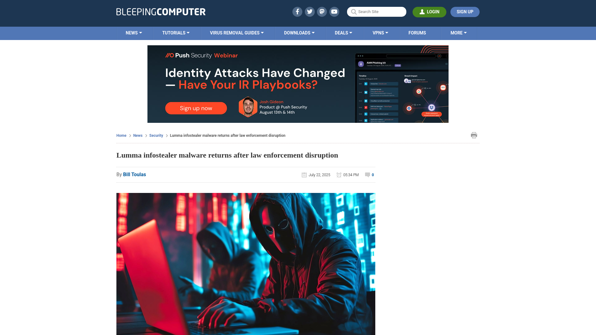 Lumma infostealer malware returns after law enforcement disruption