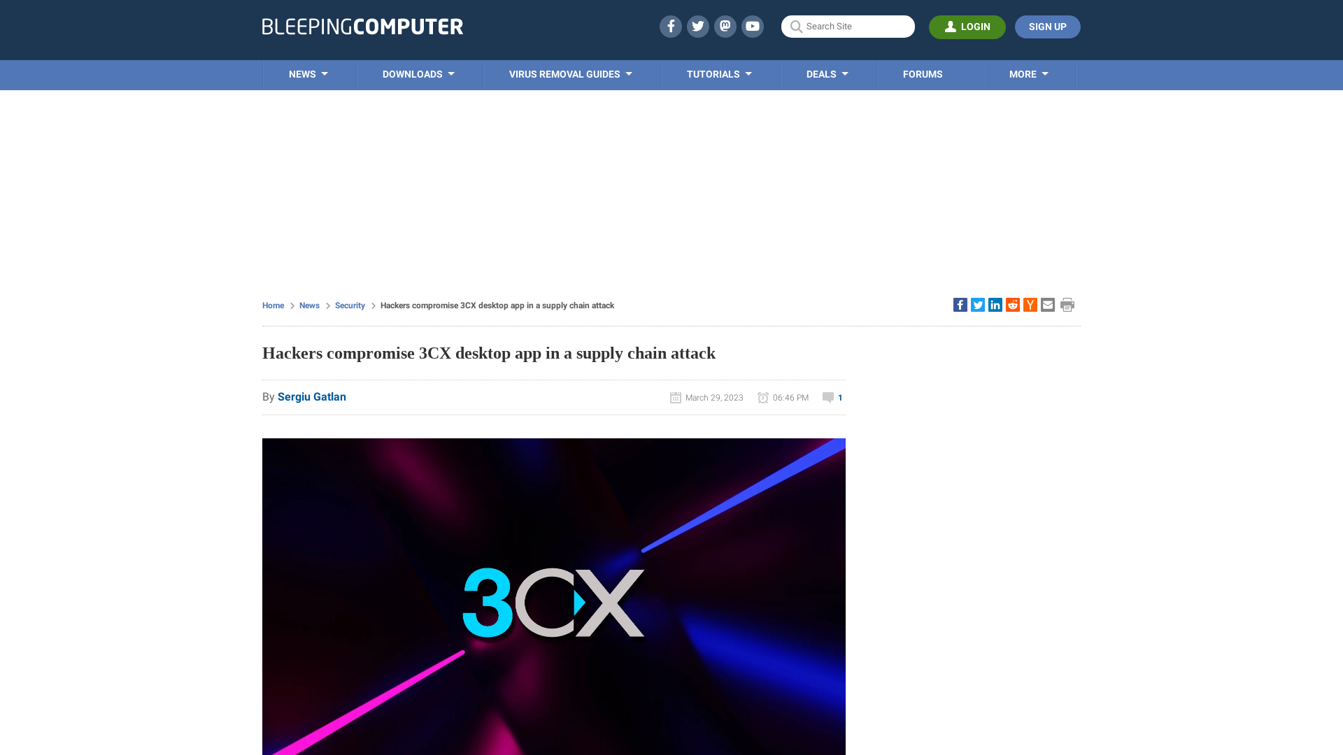 Hackers compromise 3CX desktop app in a supply chain attack