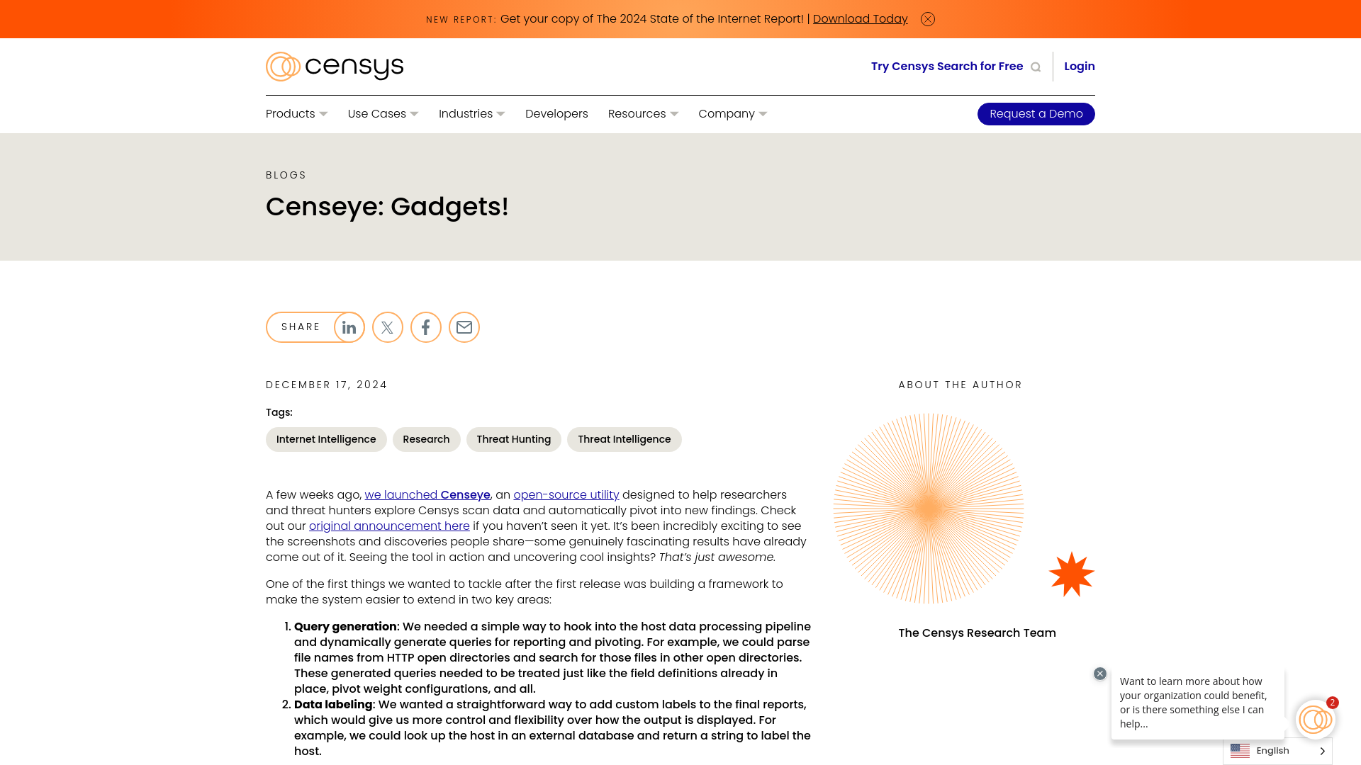 Censeye: Gadgets! | Censys