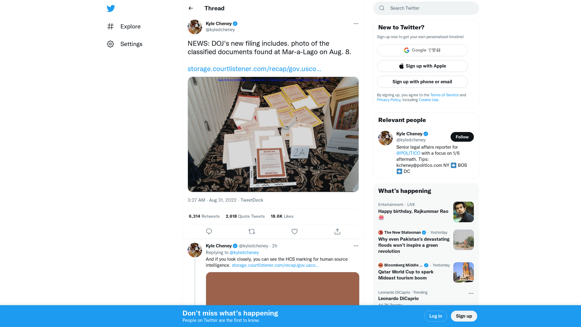 Kyle Cheney on Twitter: "NEWS: DOJ's new filing includes. photo of the classified documents found at Mar-a-Lago on Aug. 8. https://t.co/nm567c96bi https://t.co/0U2hoSogxQ" / Twitter
