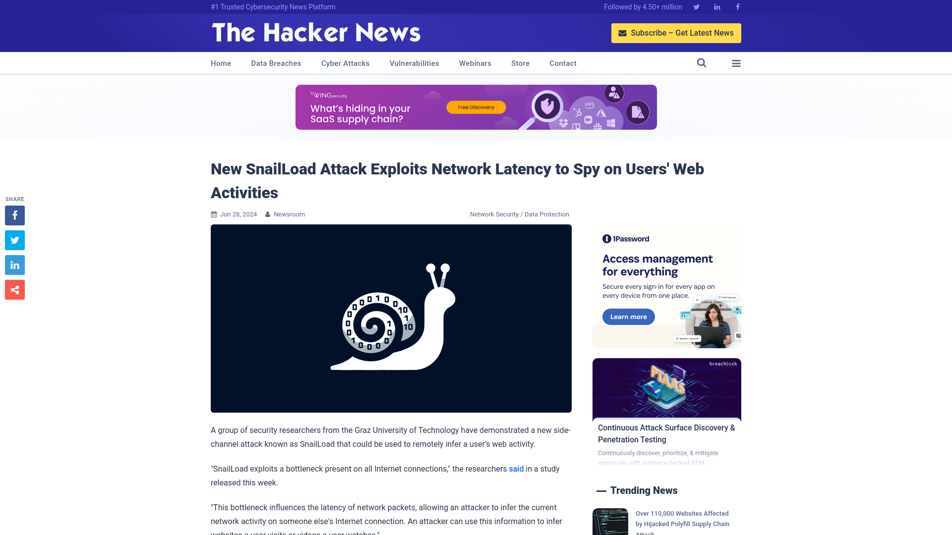 New SnailLoad Attack Exploits Network Latency to Spy on Users' Web Activities