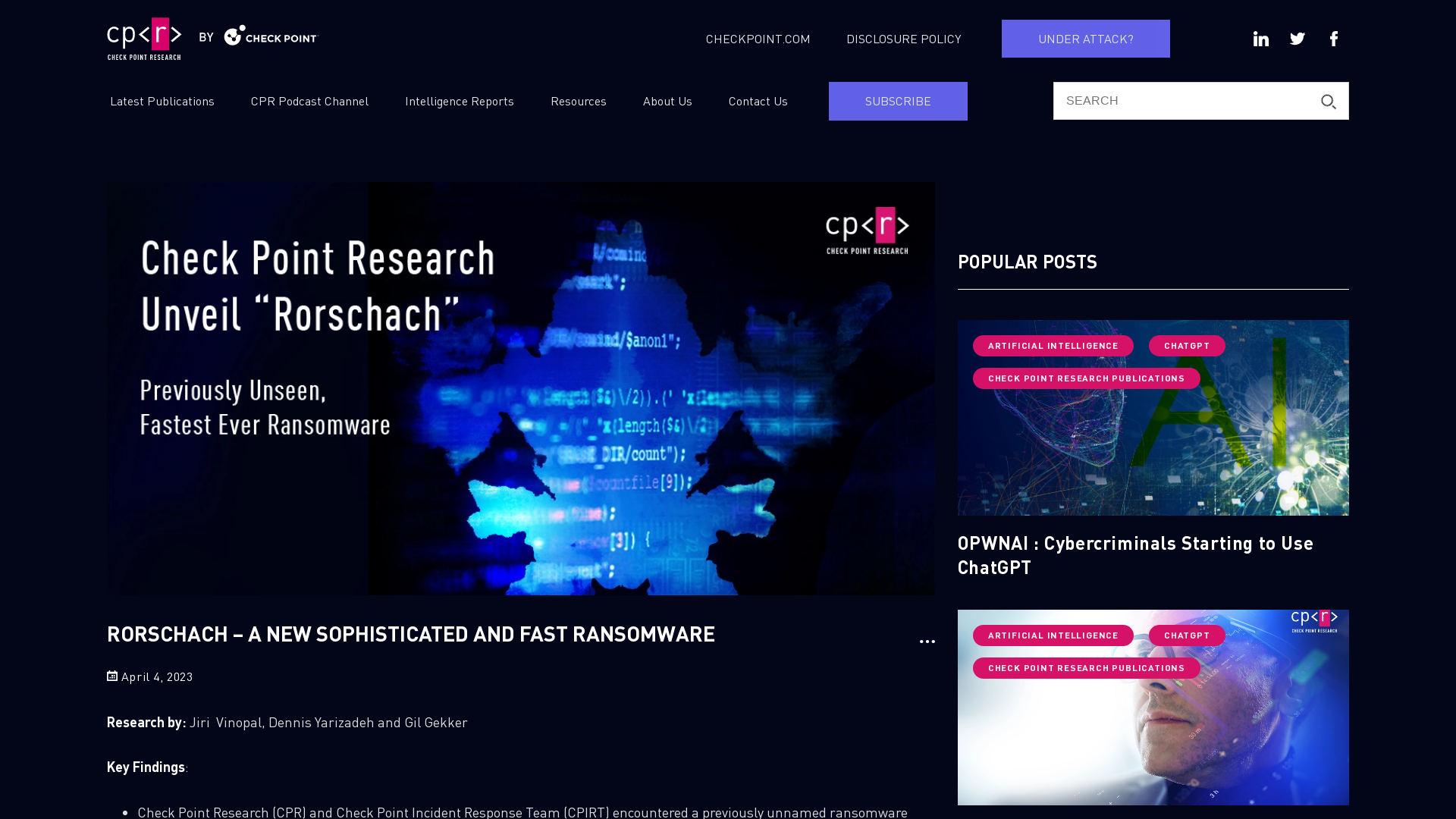 Rorschach – A New Sophisticated and Fast Ransomware - Check Point Research