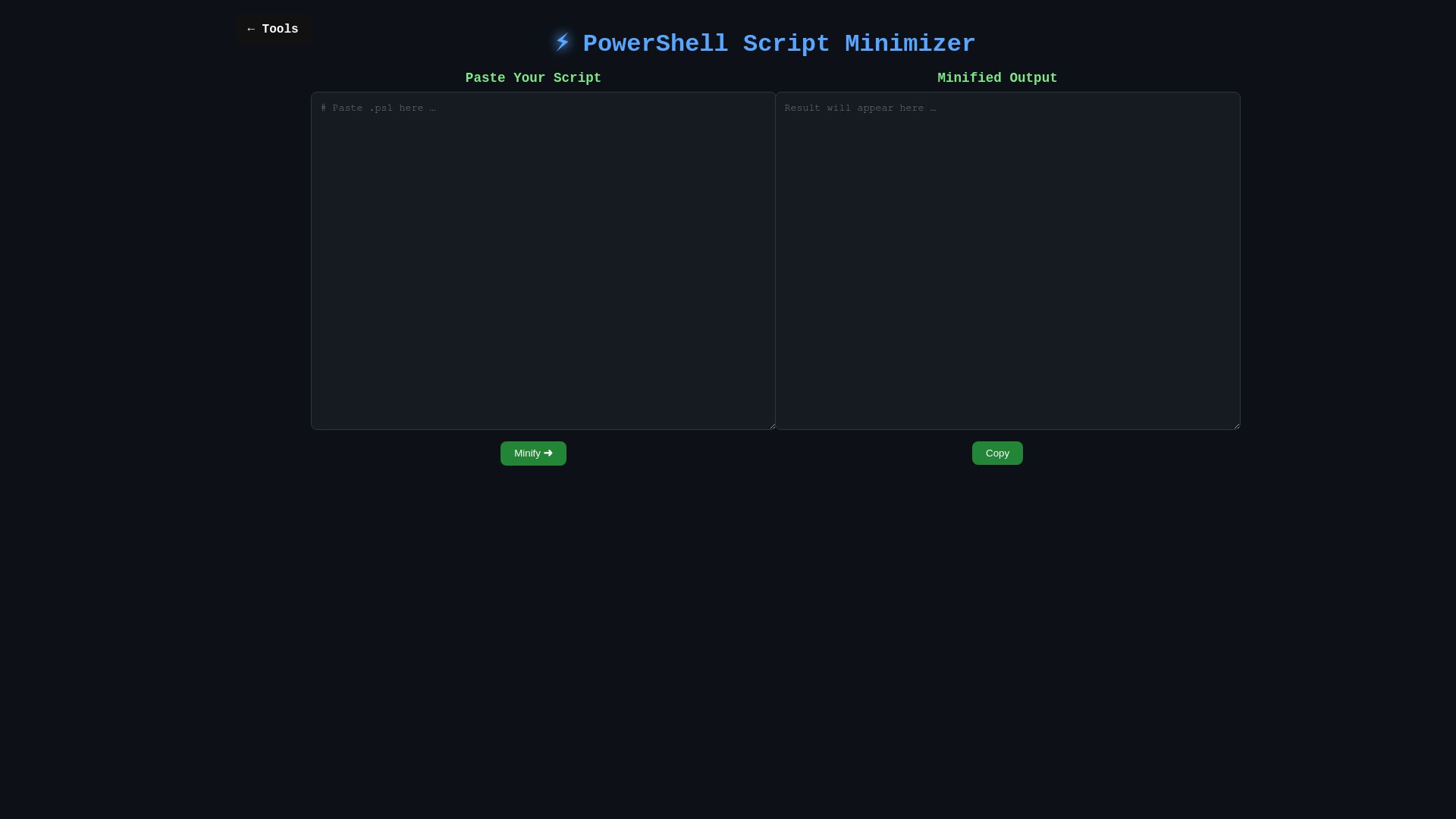PowerShell Script Minimizer