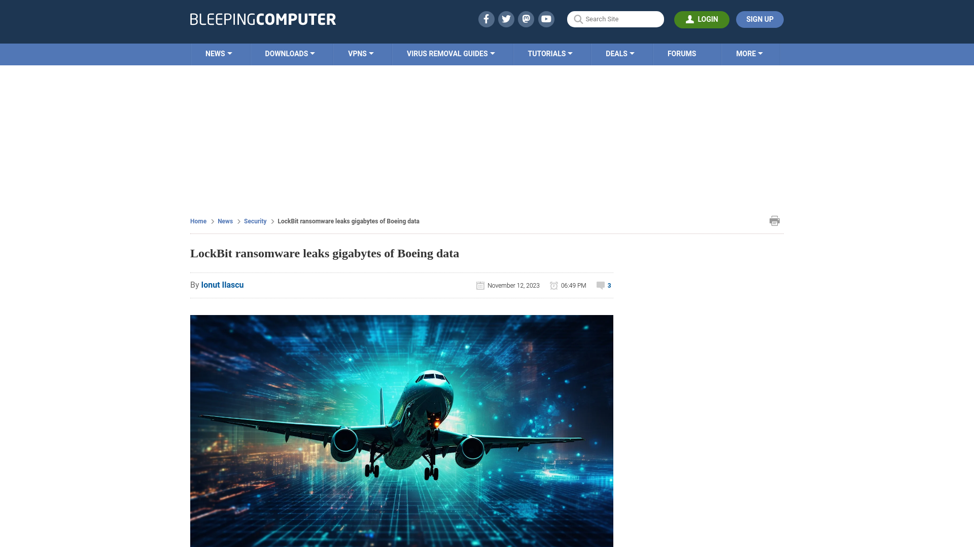 LockBit ransomware leaks gigabytes of Boeing data