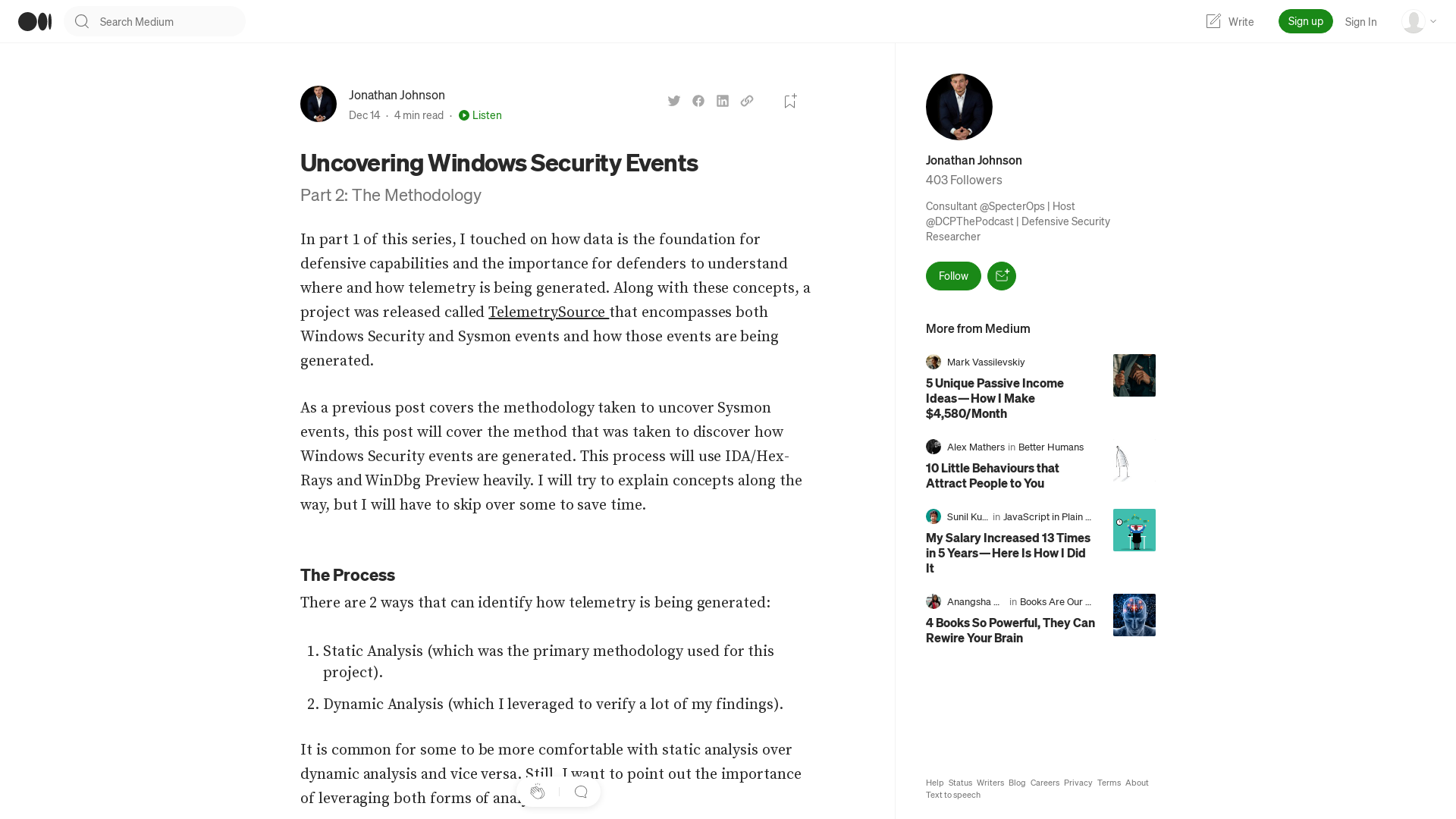 Uncovering Windows Security Events | by Jonathan Johnson | Dec, 2022 | Medium