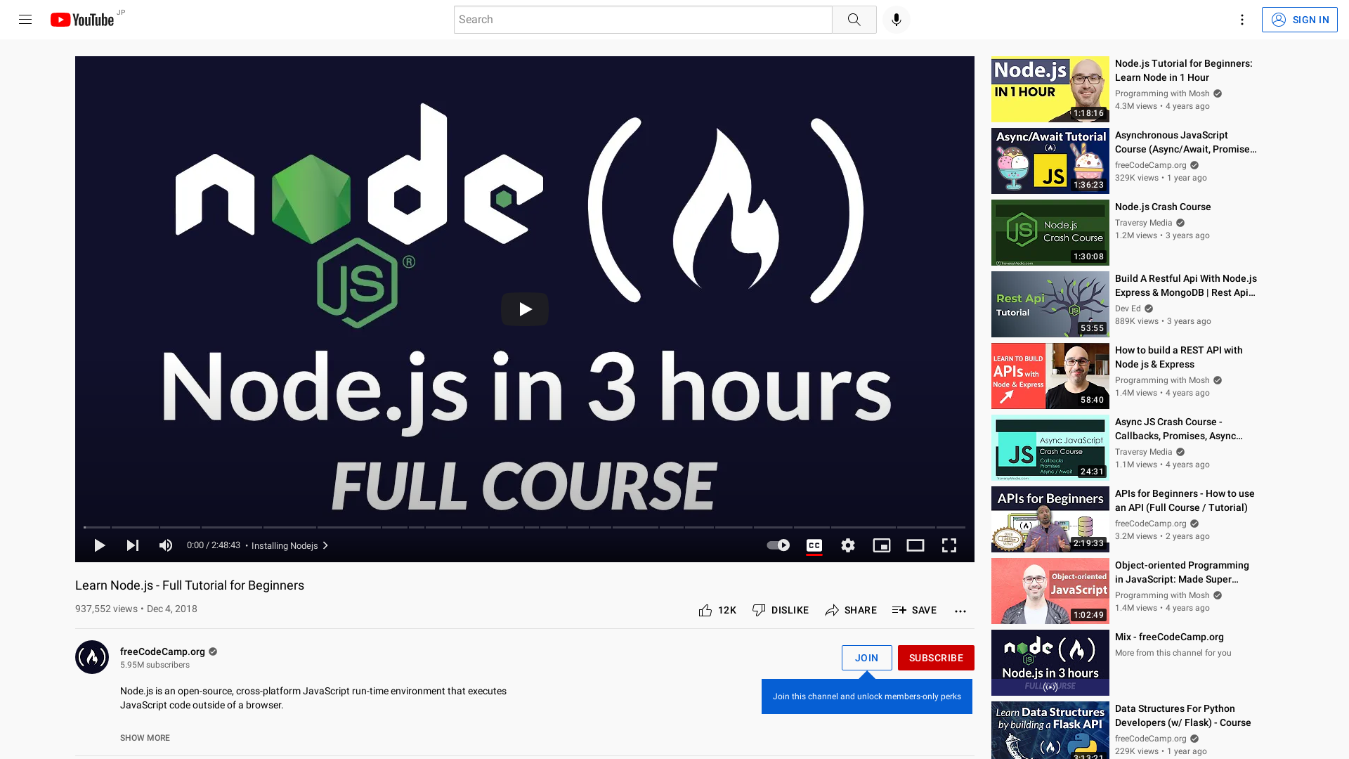 Learn Node.js - Full Tutorial for Beginners - YouTube