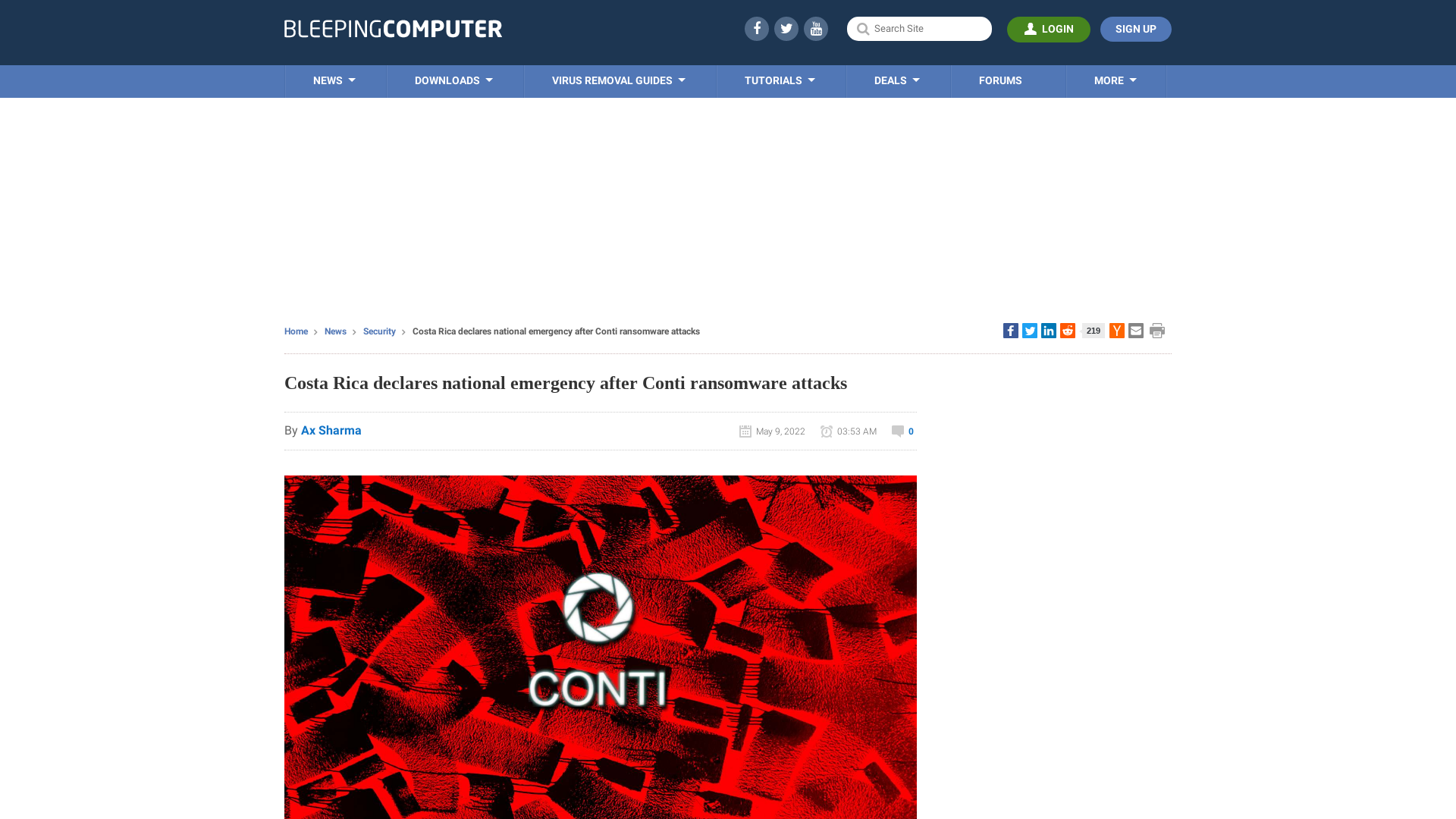 Costa Rica declares national emergency after Conti ransomware attacks