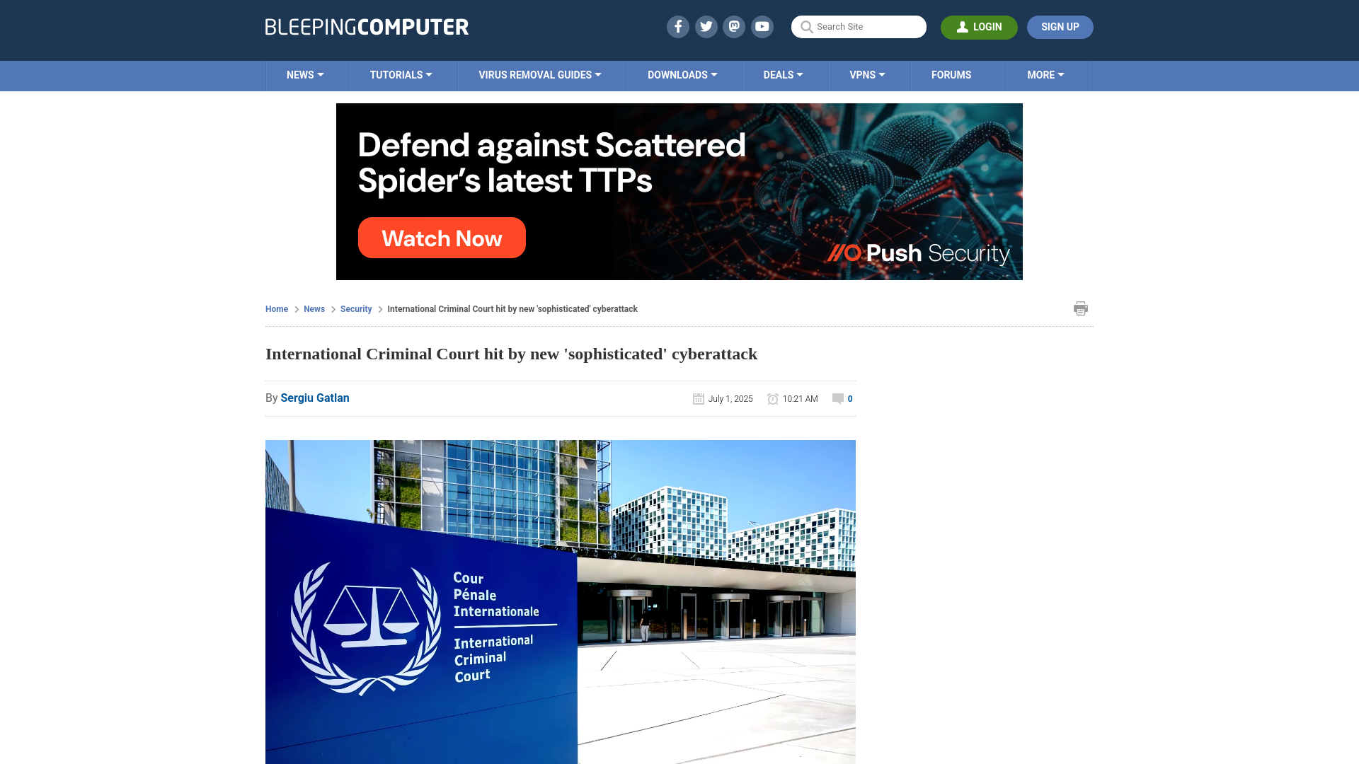 International Criminal Court hit by new 'sophisticated' cyberattack