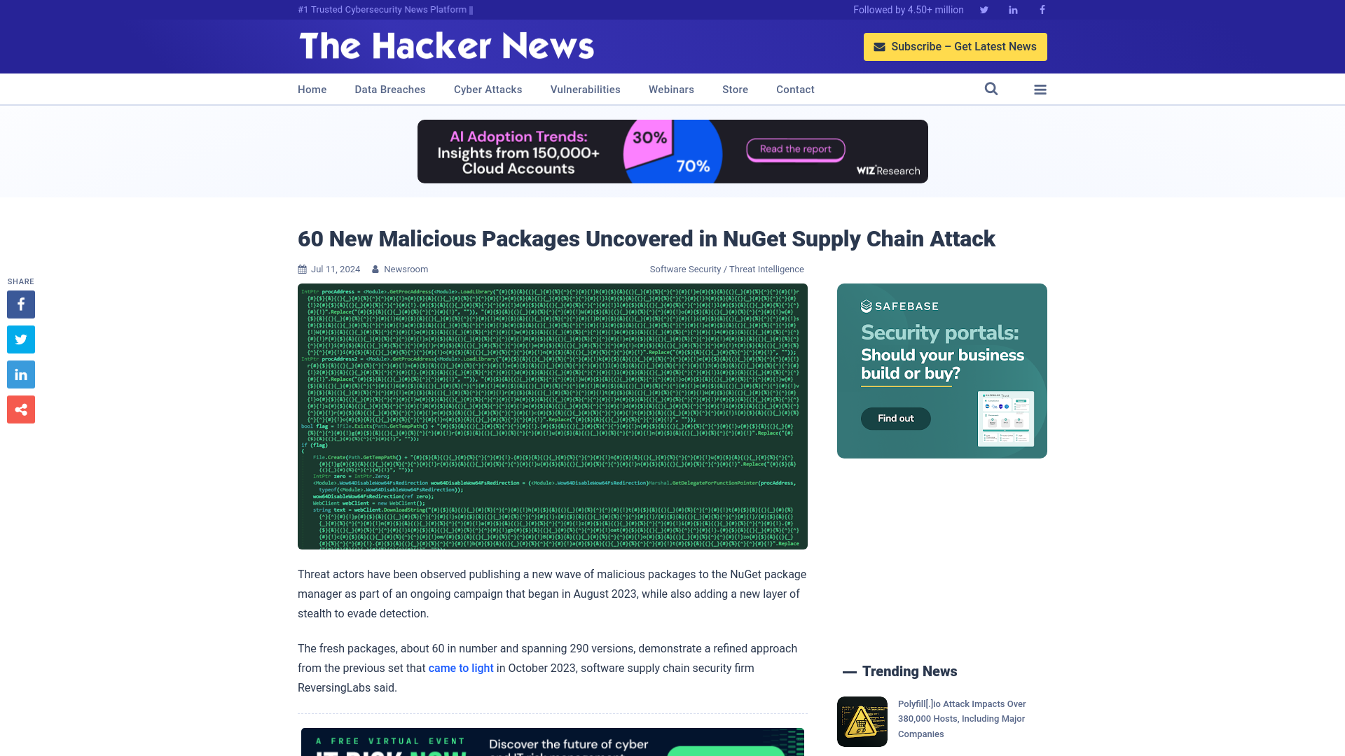 60 New Malicious Packages Uncovered in NuGet Supply Chain Attack