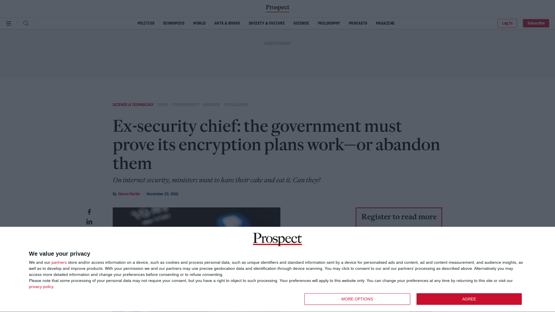 Ex-security chief: the government must prove its encryption plans work—or abandon them - Prospect Magazine