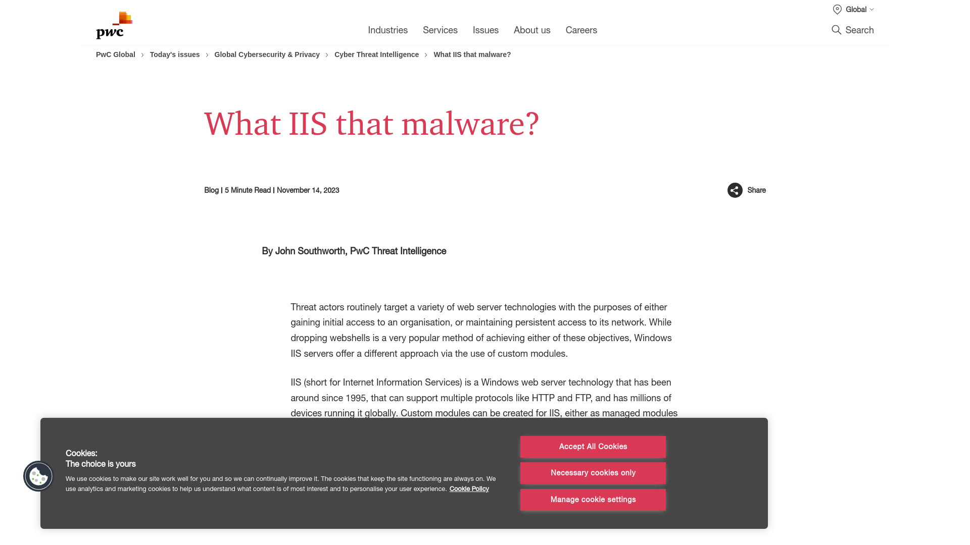 What IIS that malware?