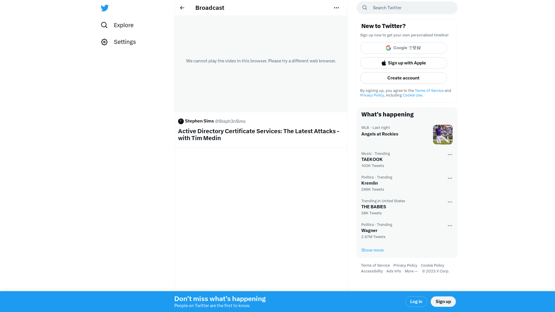 Active Directory Certificate Services: The Latest Attacks - with Tim Medin / Twitter