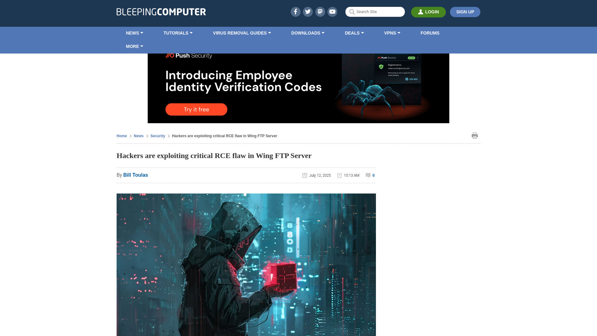 Hackers are exploiting critical RCE flaw in Wing FTP Server