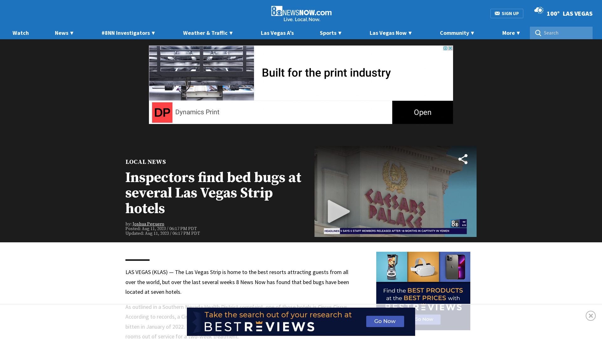 Inspectors find bed bugs at several Las Vegas Strip hotels