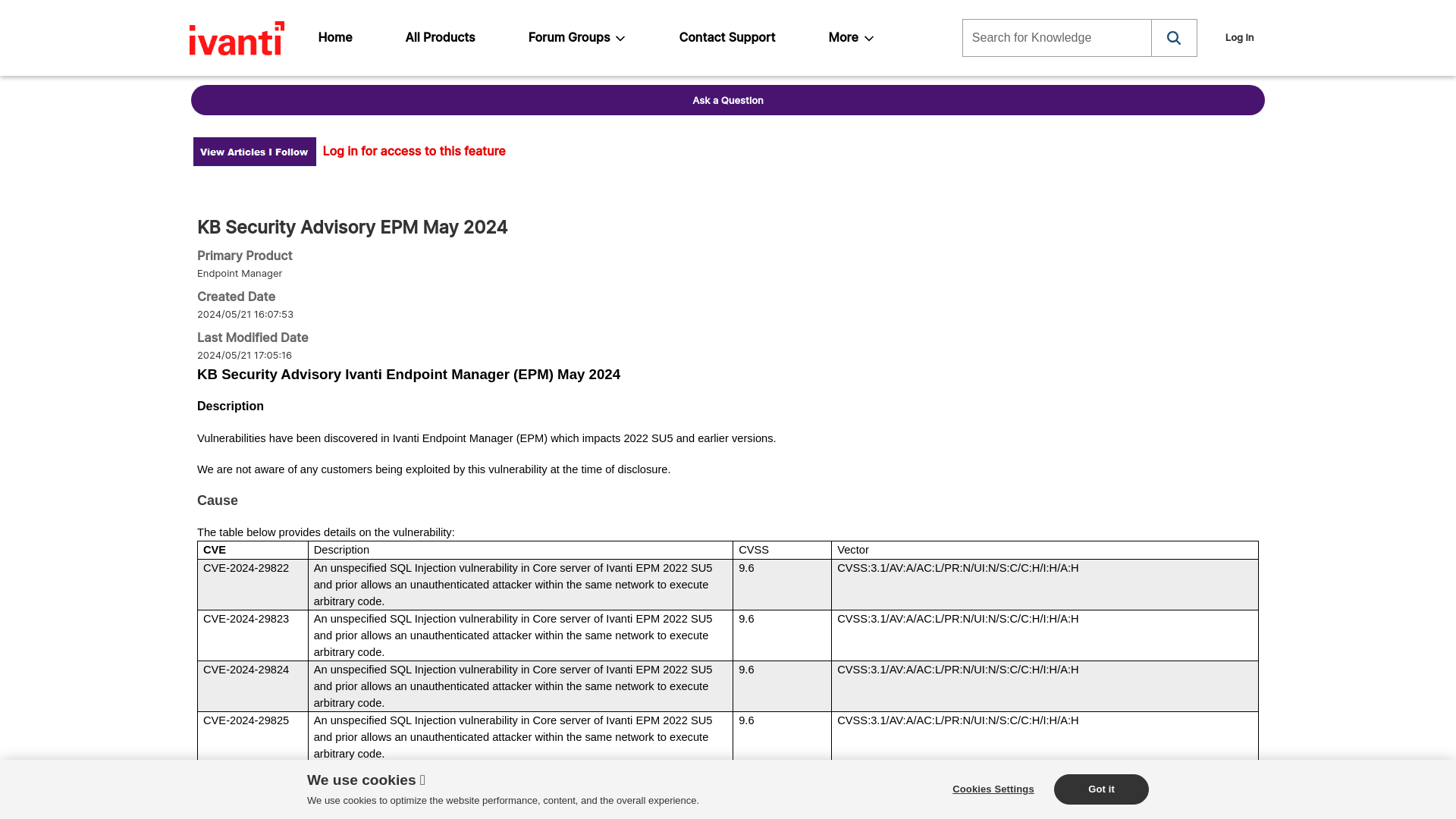 KB Security Advisory EPM May 2024