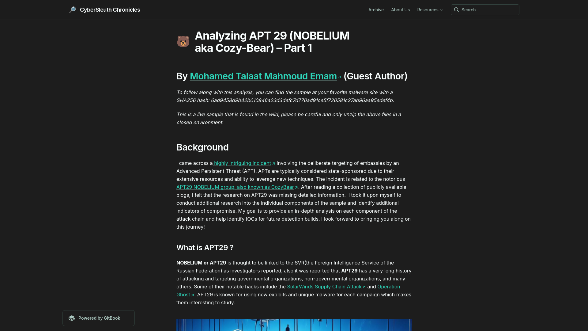 Analyzing APT 29 (NOBELIUM aka Cozy-Bear) – Part 1 | CyberSleuth Chronicles