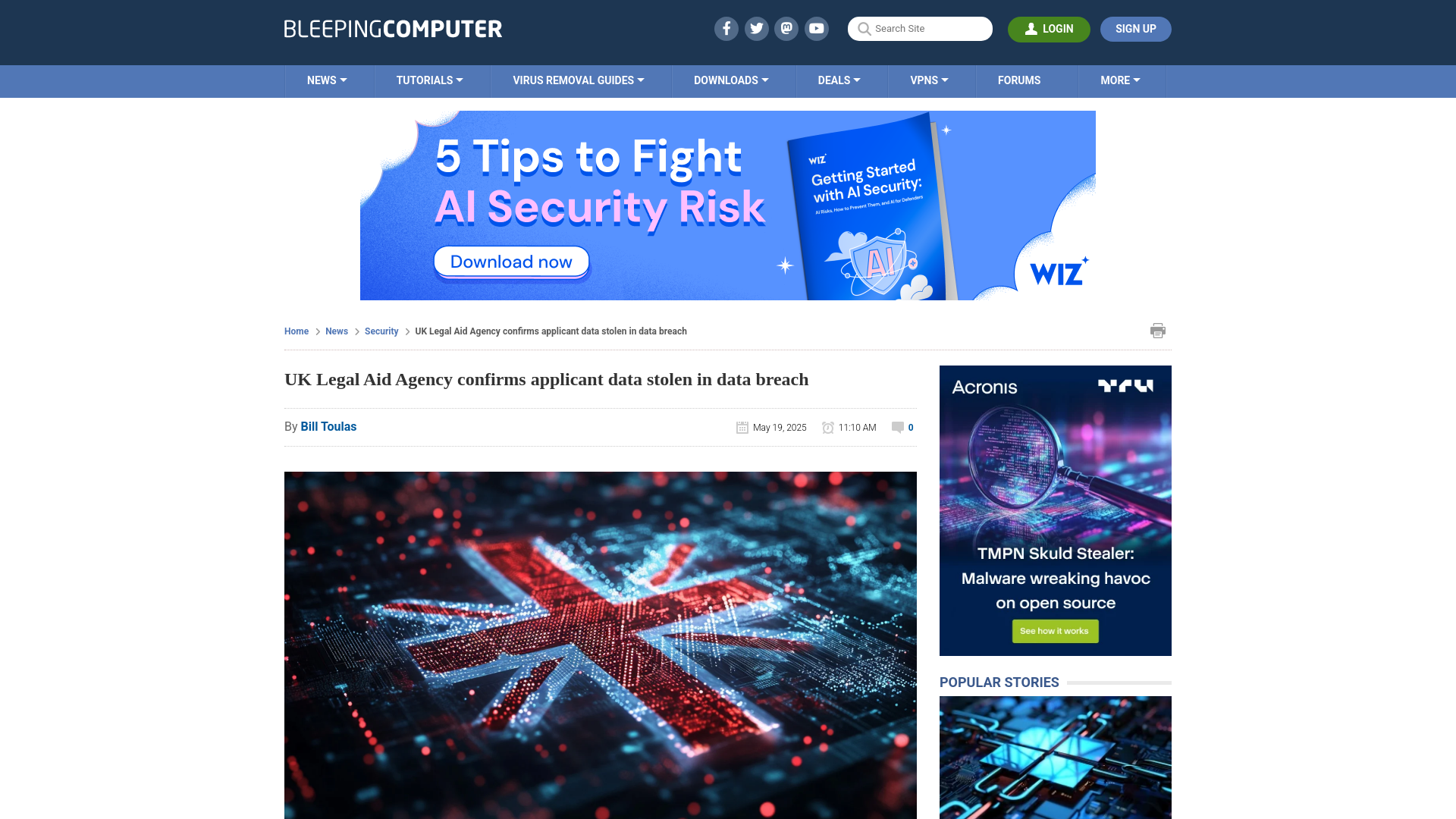 UK Legal Aid Agency confirms applicant data stolen in data breach
