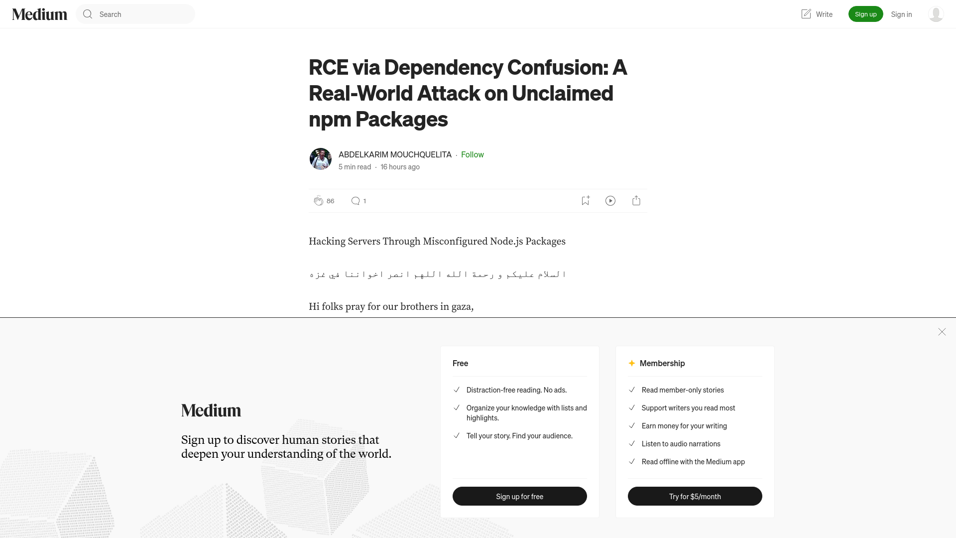 RCE via Dependency Confusion: A Real-World Attack on Unclaimed npm Packages | by ABDELKARIM MOUCHQUELITA | Nov, 2024 | Medium