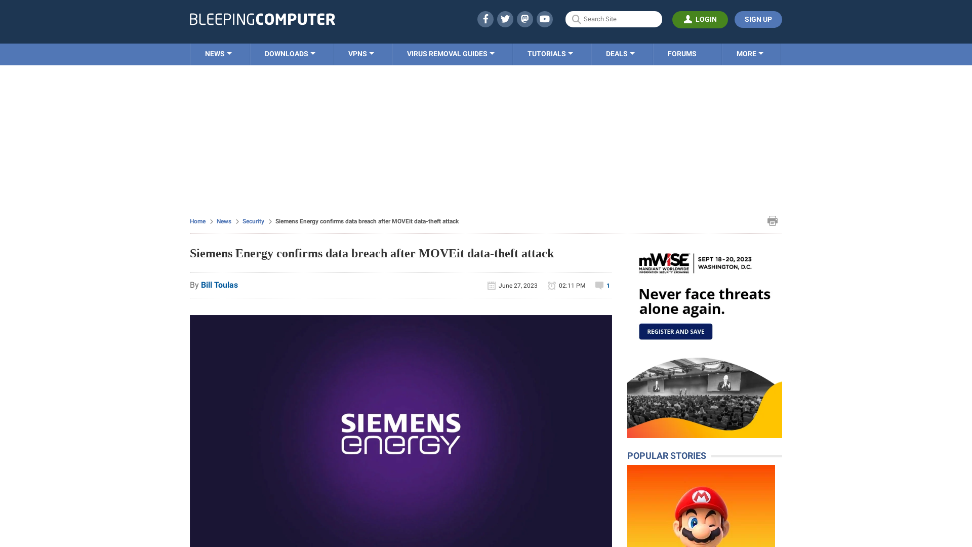 Siemens Energy confirms data breach after MOVEit data-theft attack