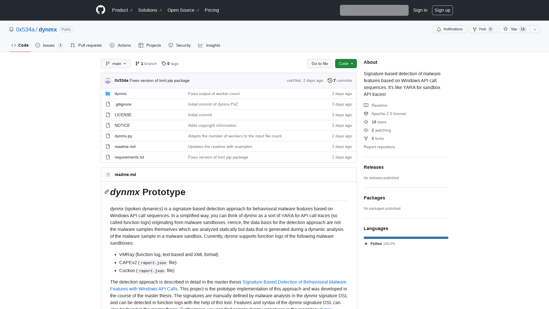 GitHub - 0x534a/dynmx: Signature-based detection of malware features based on Windows API call sequences. It's like YARA for sandbox API traces!