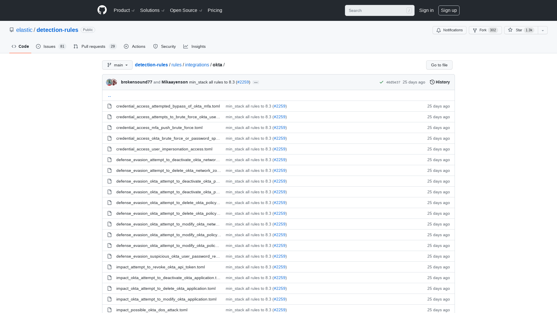 detection-rules/rules/integrations/okta at main · elastic/detection-rules · GitHub