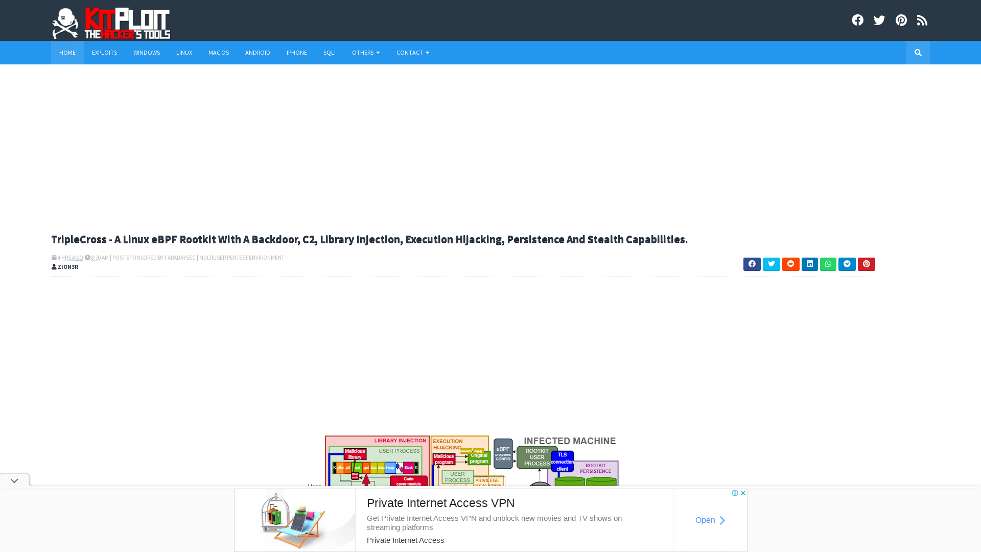 TripleCross - A Linux eBPF Rootkit With A Backdoor, C2, Library Injection, Execution Hijacking, Persistence And Stealth Capabilities.