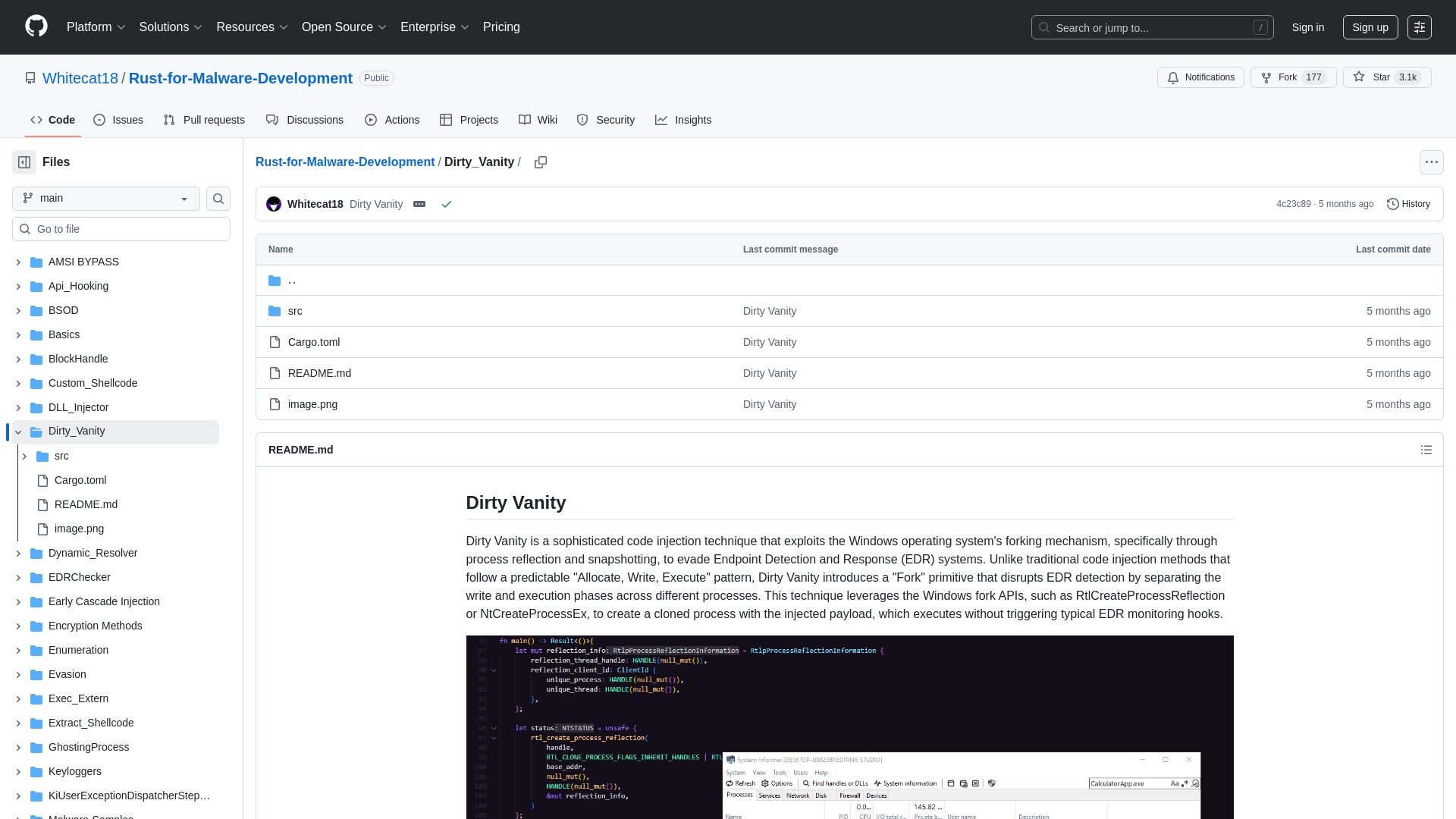 Rust-for-Malware-Development/Dirty_Vanity at main · Whitecat18/Rust-for-Malware-Development · GitHub