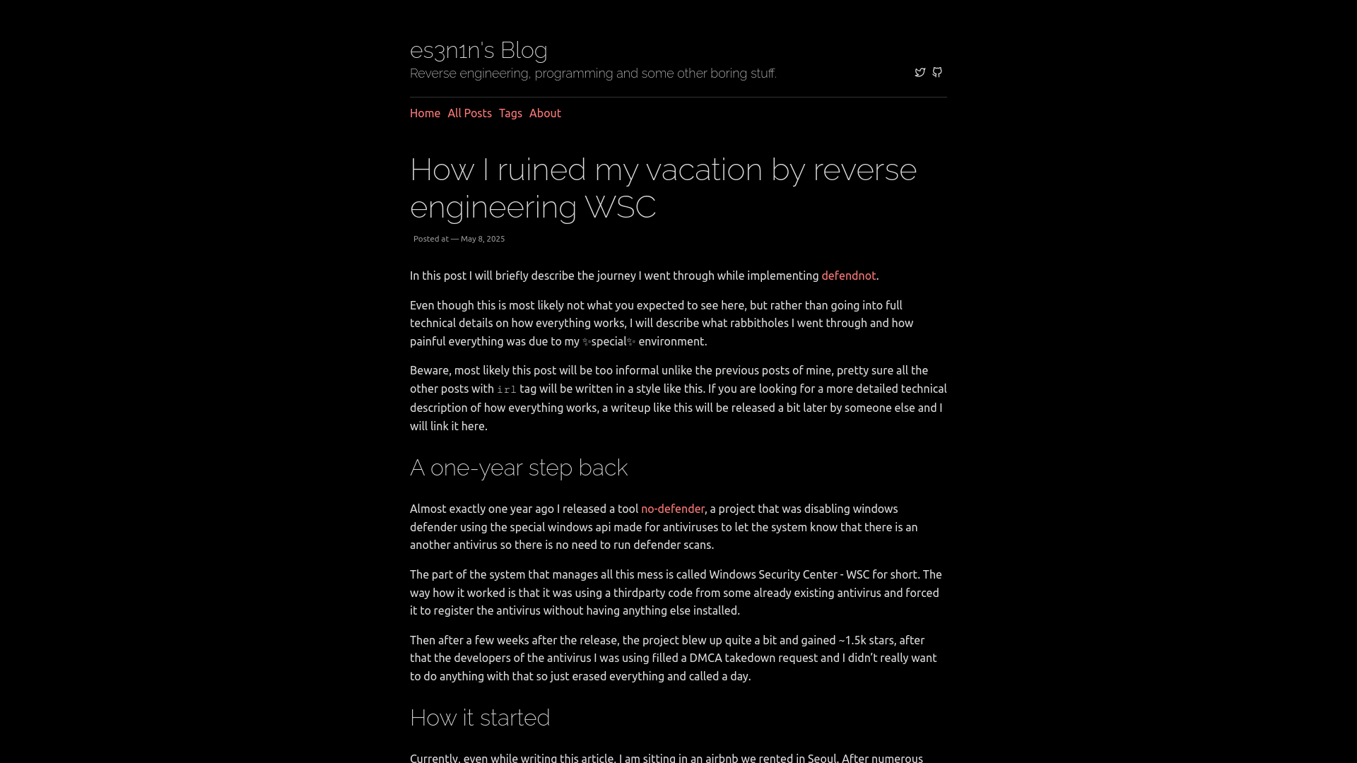How I ruined my vacation by reverse engineering WSC - es3n1n's Blog