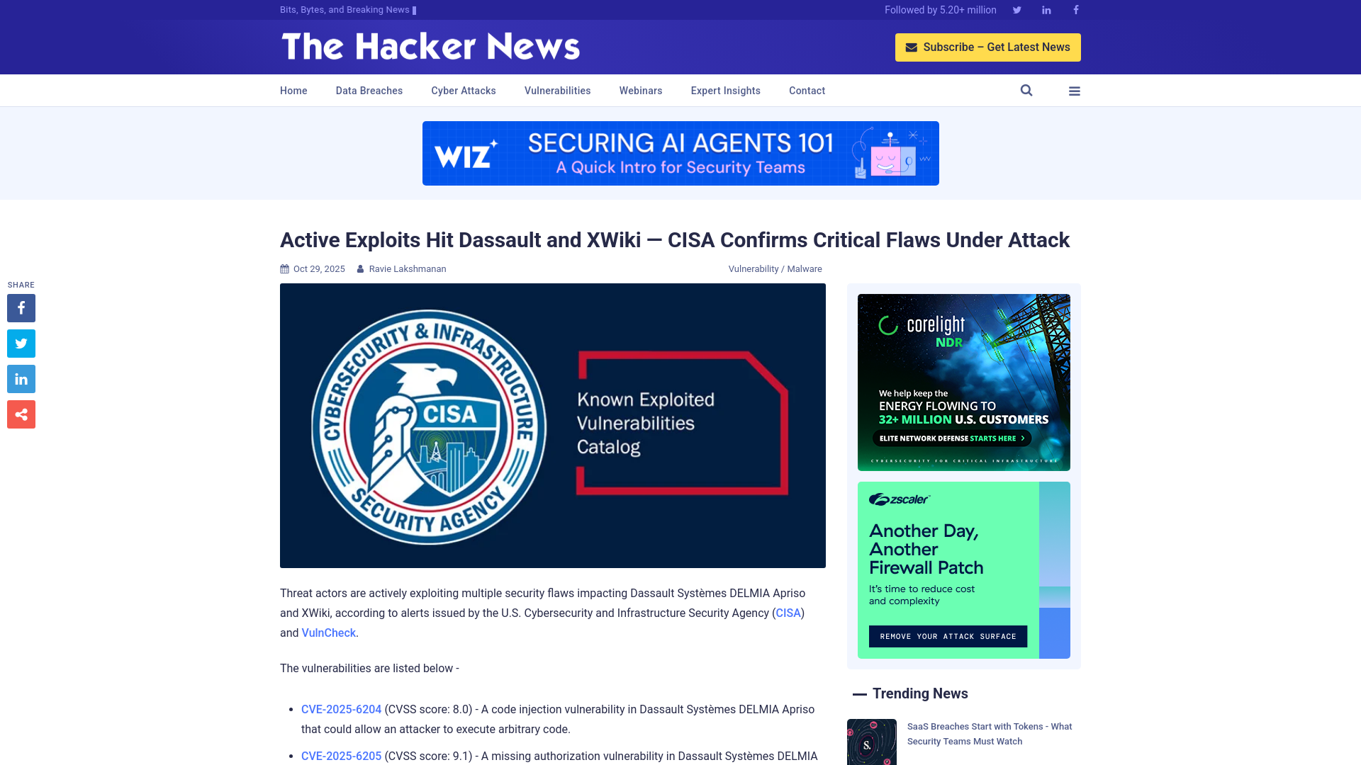Active Exploits Hit Dassault and XWiki — CISA Confirms Critical Flaws Under Attack