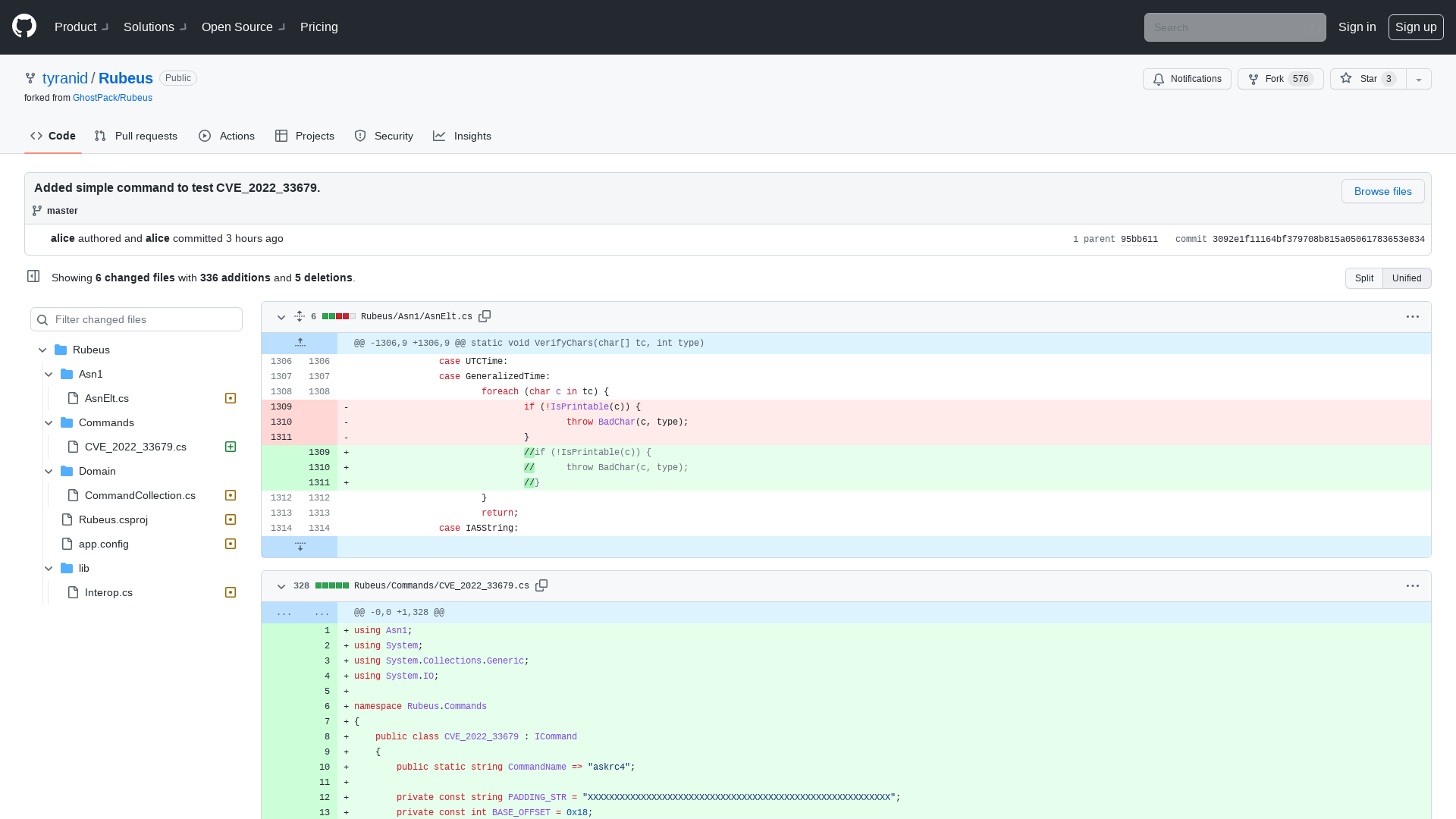 Added simple command to test CVE_2022_33679. · tyranid/Rubeus@3092e1f · GitHub
