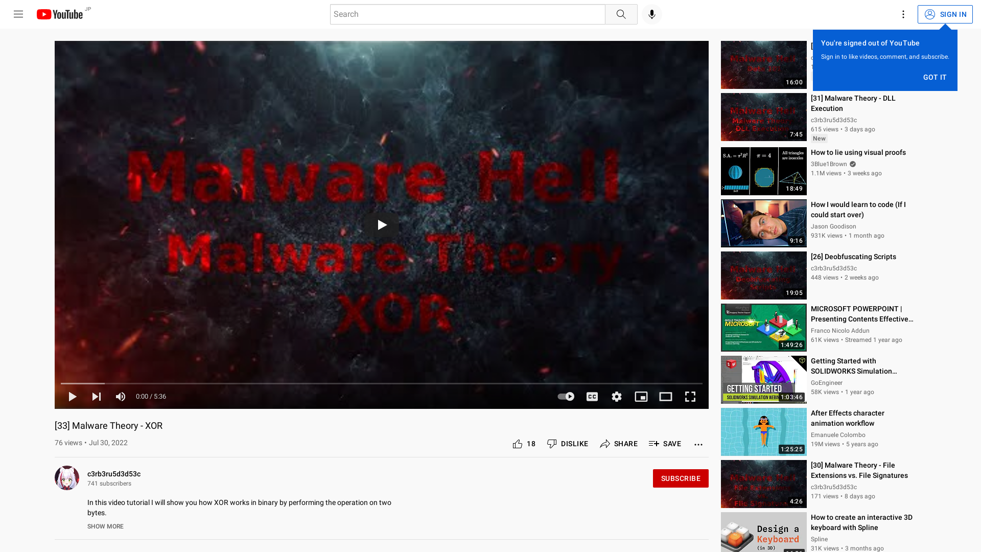 [33] Malware Theory - XOR - YouTube