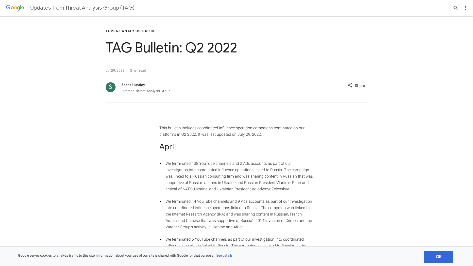 TAG Bulletin: Q2 2022