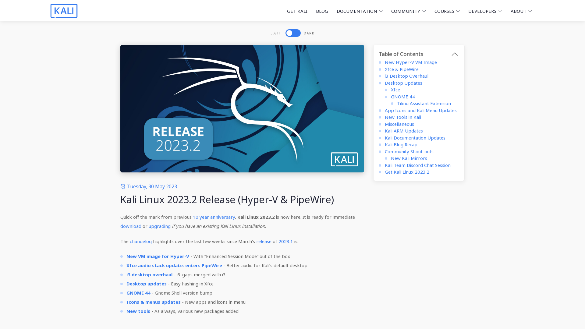 Kali Linux 2023.2 Release (Hyper-V & PipeWire) | Kali Linux Blog