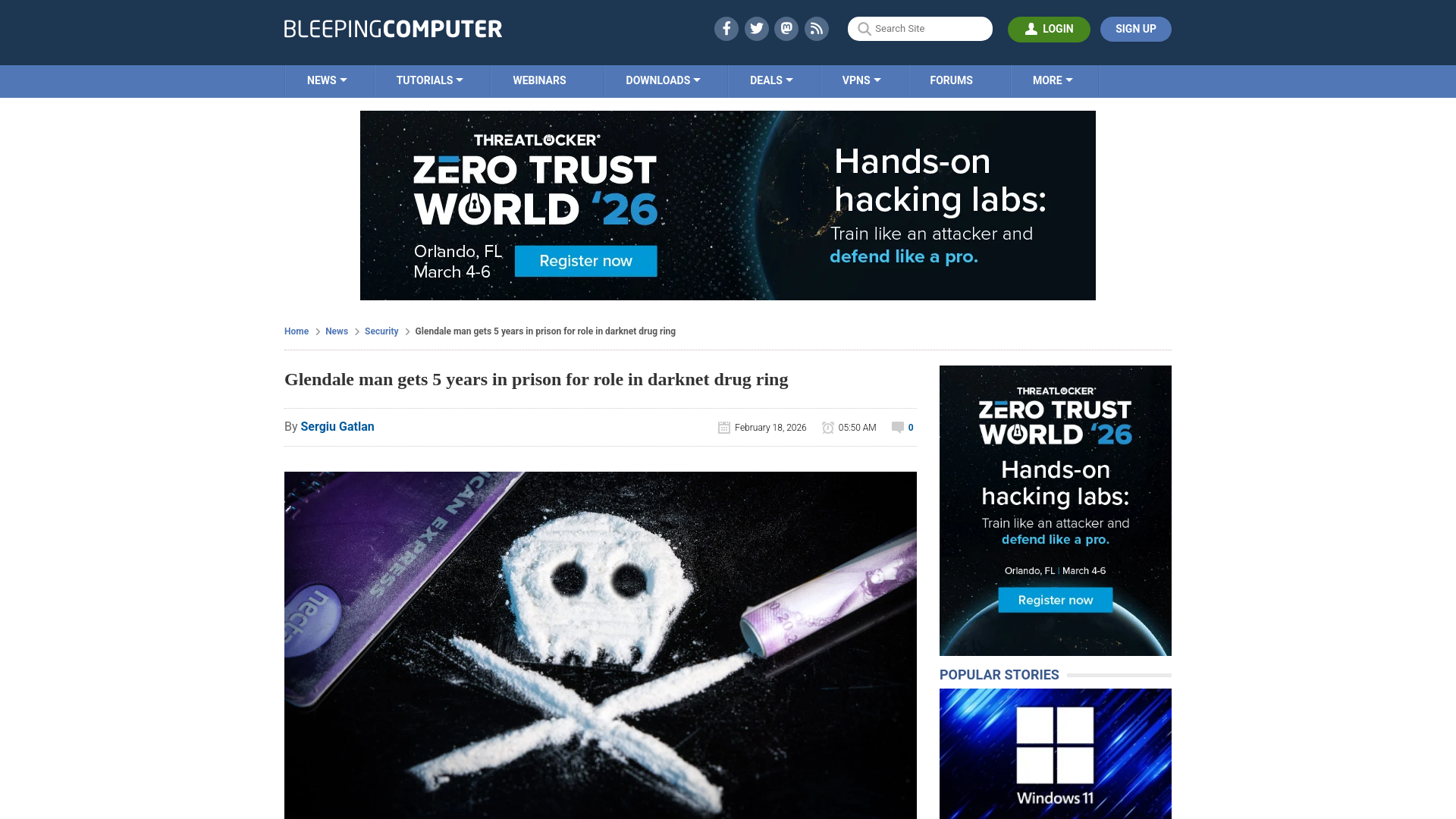 Glendale man gets 5 years in prison for role in darknet drug ring