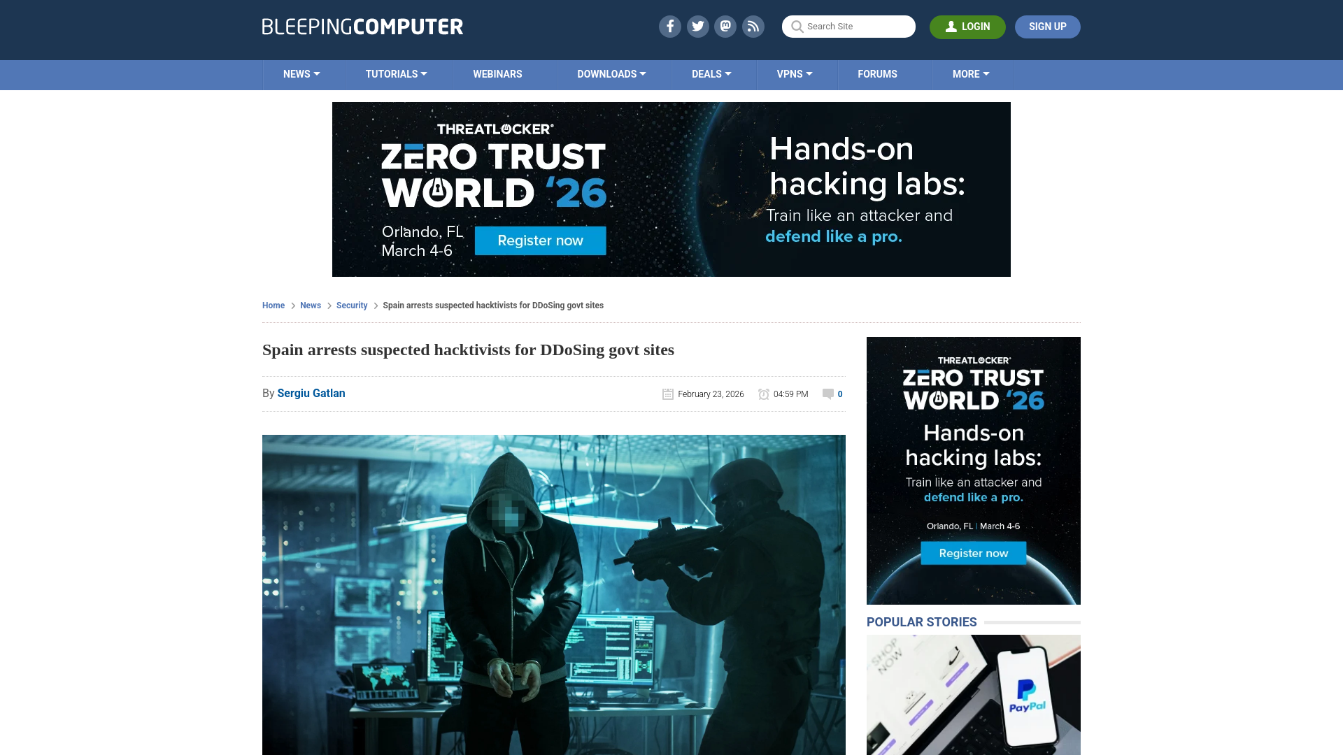 Spain arrests suspected hacktivists for DDoSing govt sites