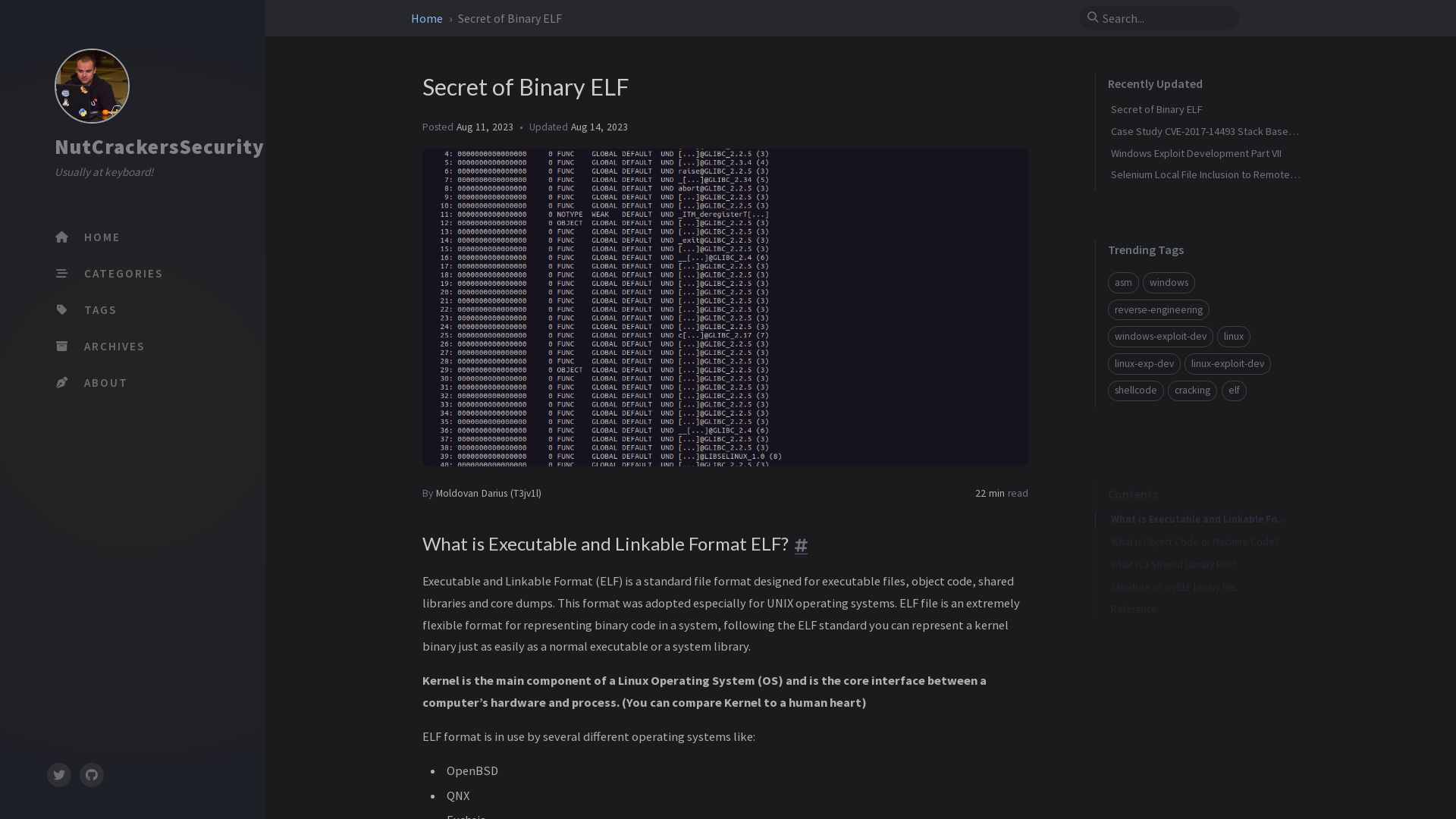 Secret of Binary ELF | NutCrackersSecurity