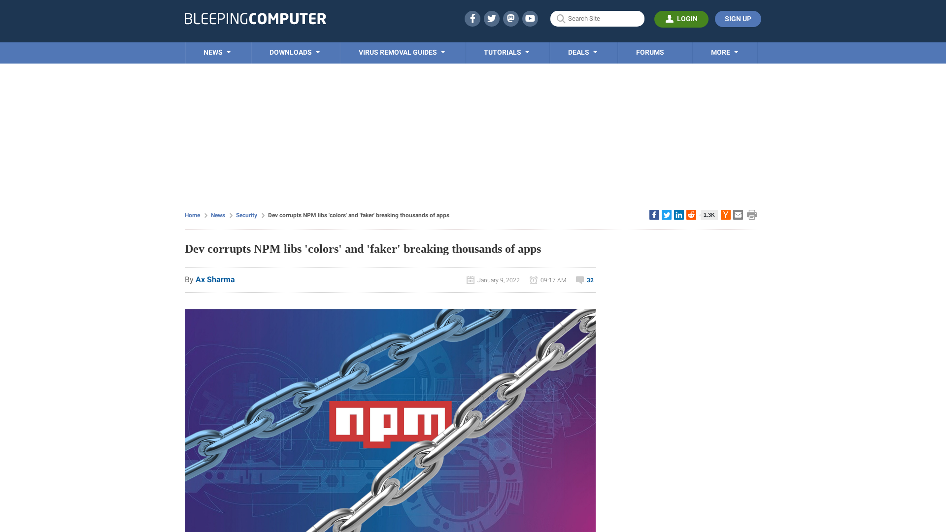 Dev corrupts NPM libs 'colors' and 'faker' breaking thousands of apps