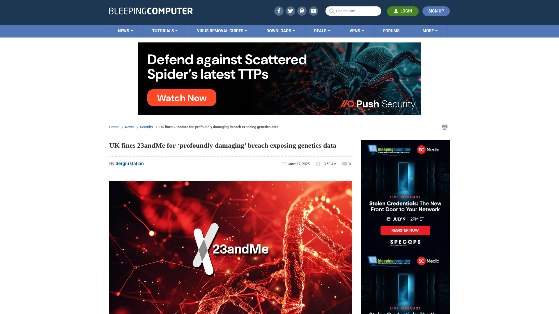 UK fines 23andMe for ‘profoundly damaging’ breach exposing genetics data
