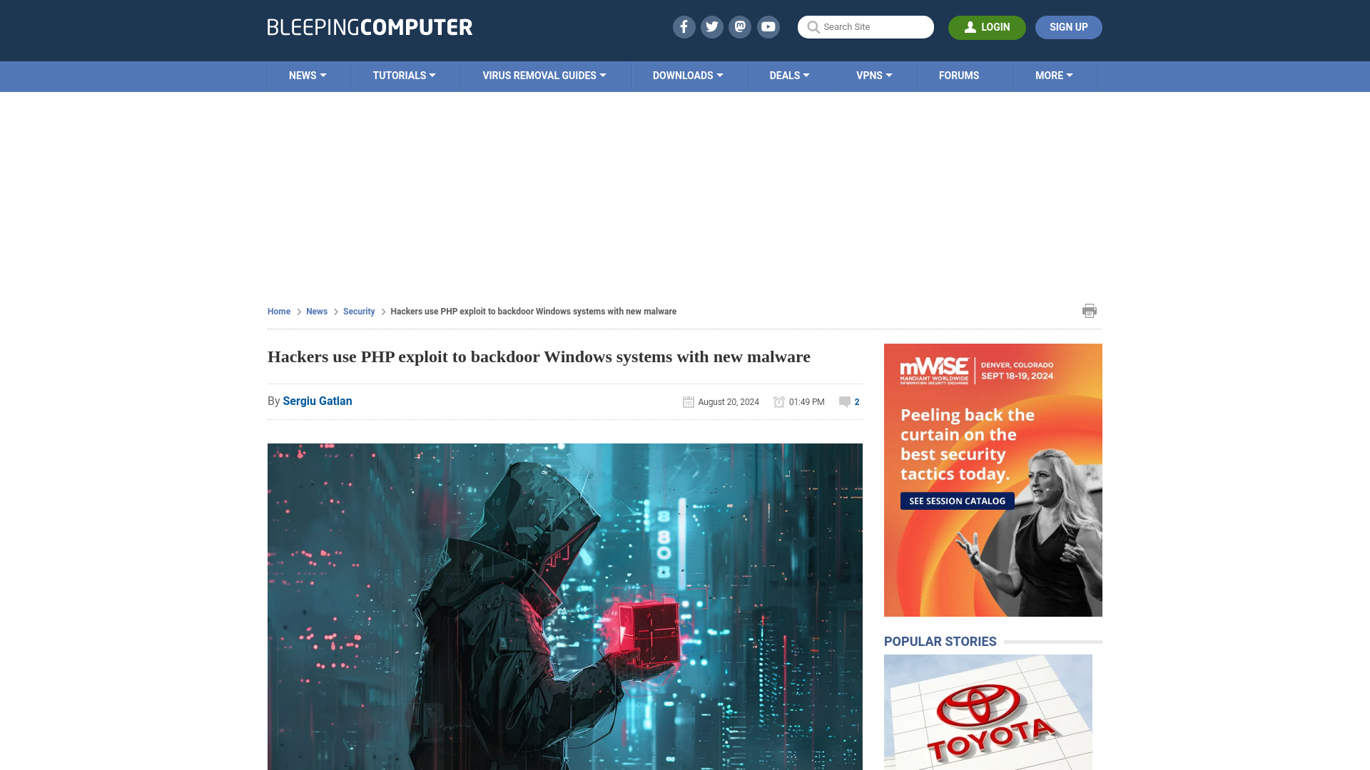 Hackers use PHP exploit to backdoor Windows systems with new malware