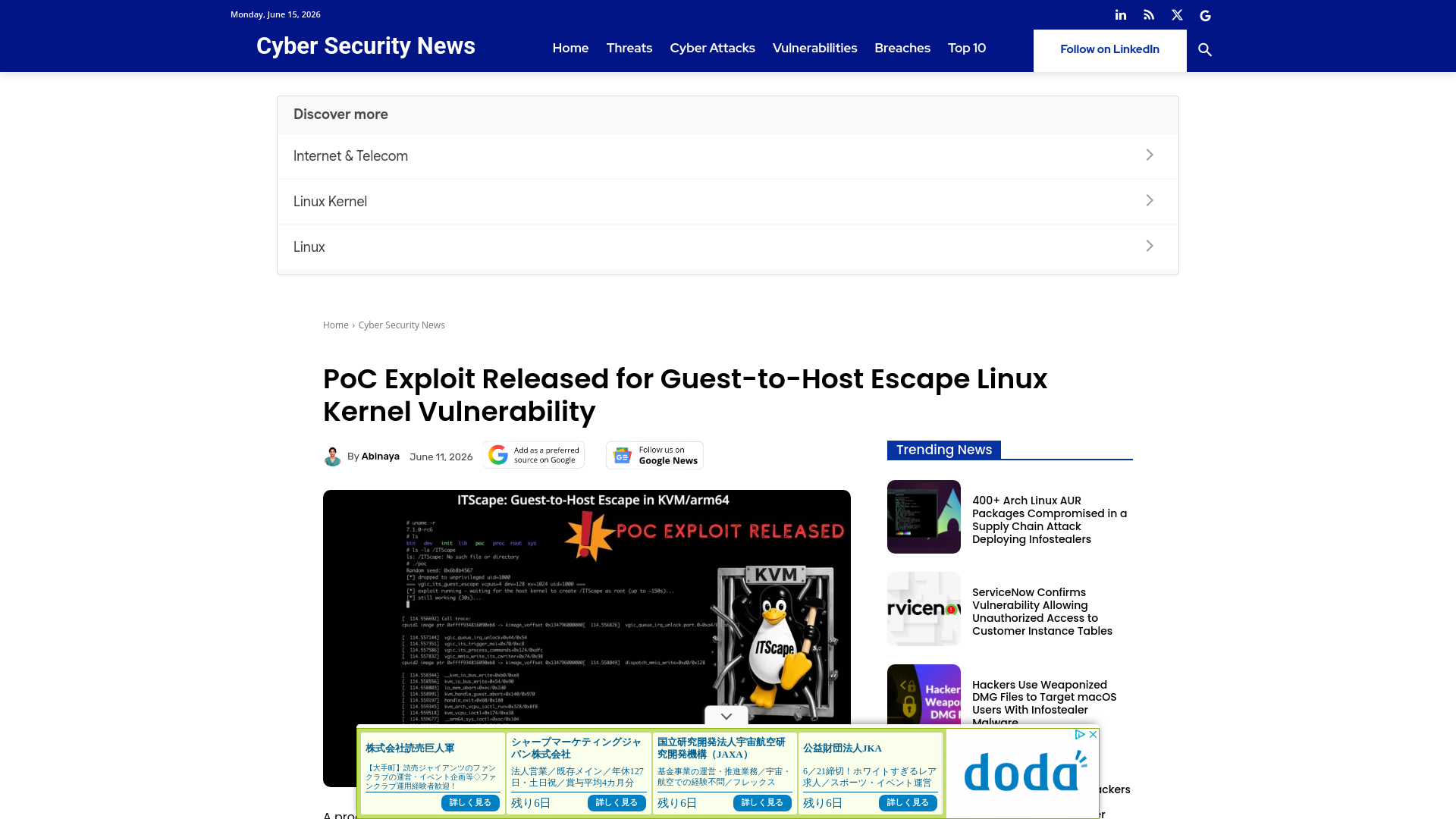 PoC Exploit Released for Guest-to-Host Escape Linux Kernel Vulnerability