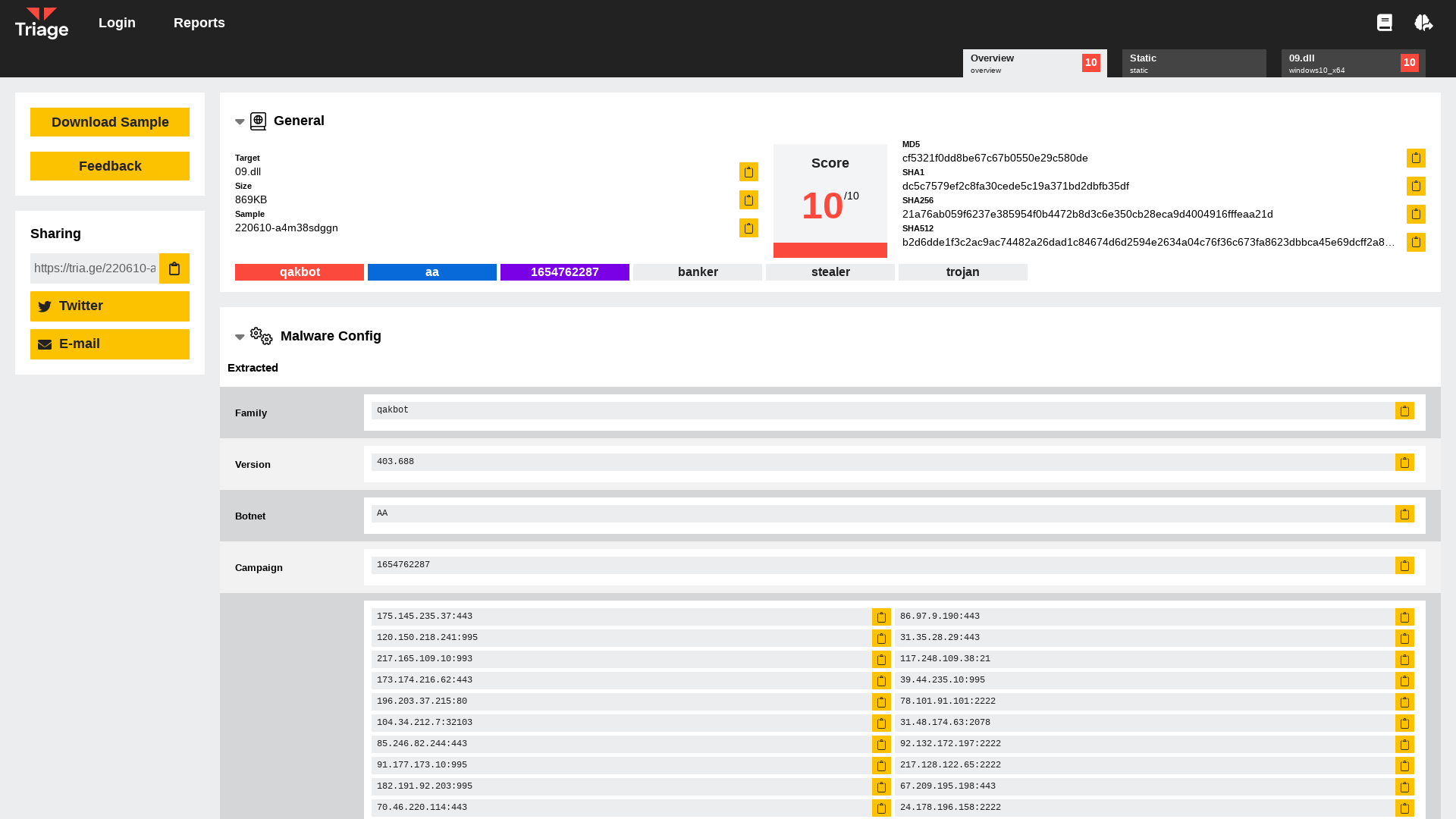 Hatching Triage | Malware sandboxing report by Hatching Triage